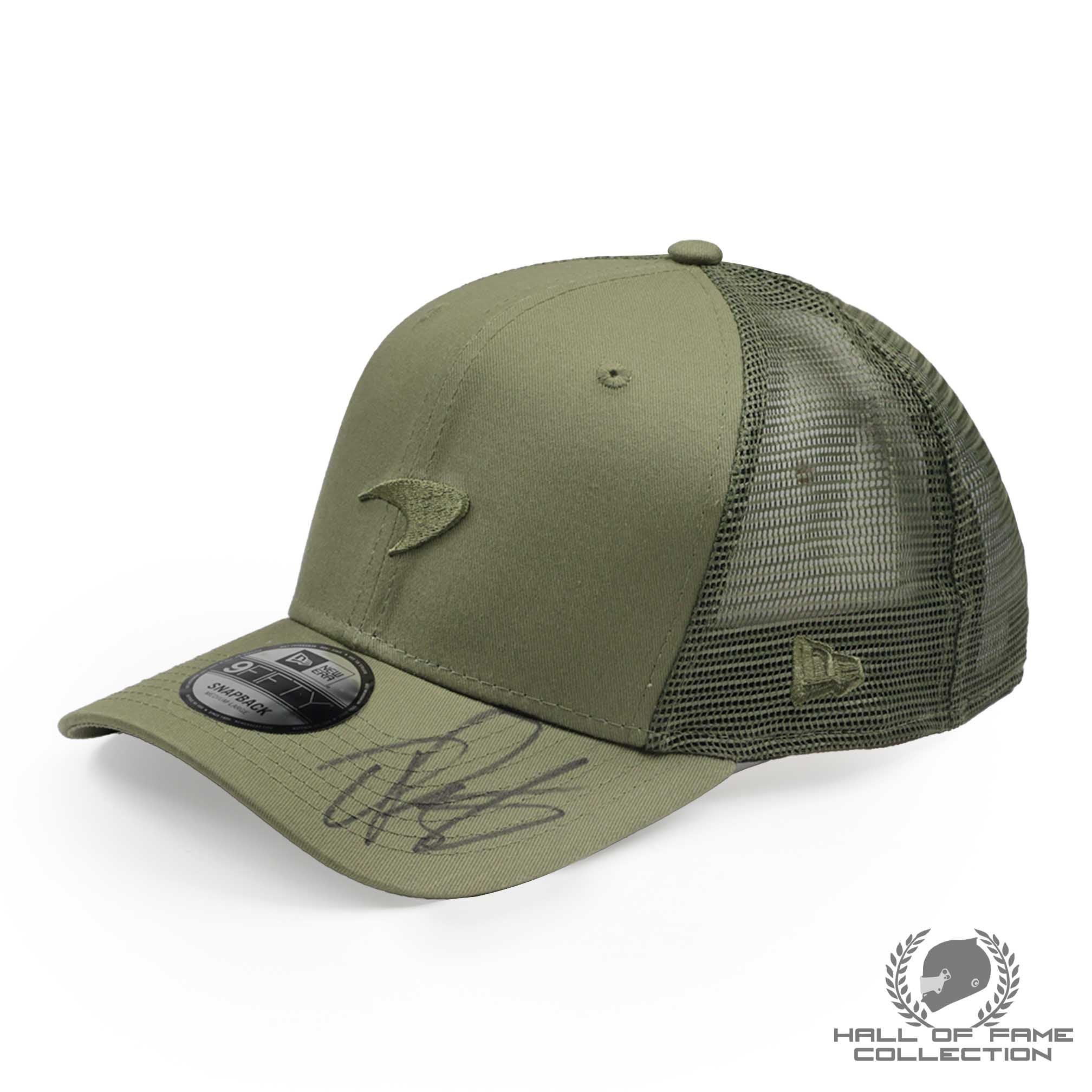 Oscar Piastri Signed McLaren Racing NEW ERA 9FORTY Adjustable Hat - Olive Green