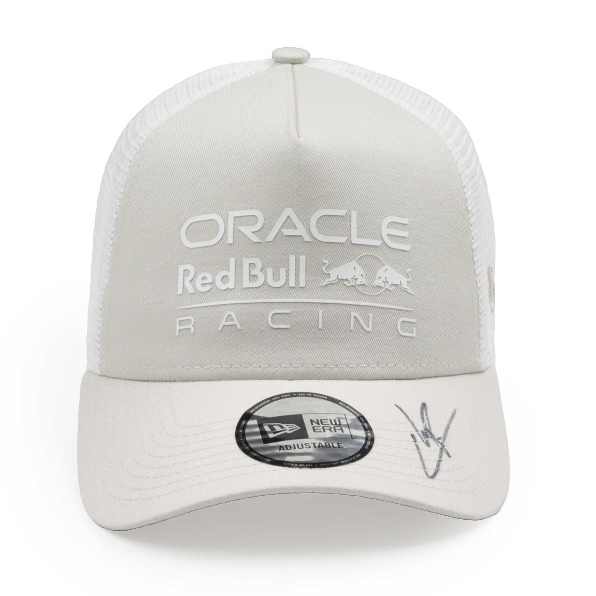 Sergio Perez Signed Red Bull Racing F1 New Era Classic Trucker Hat - Cream