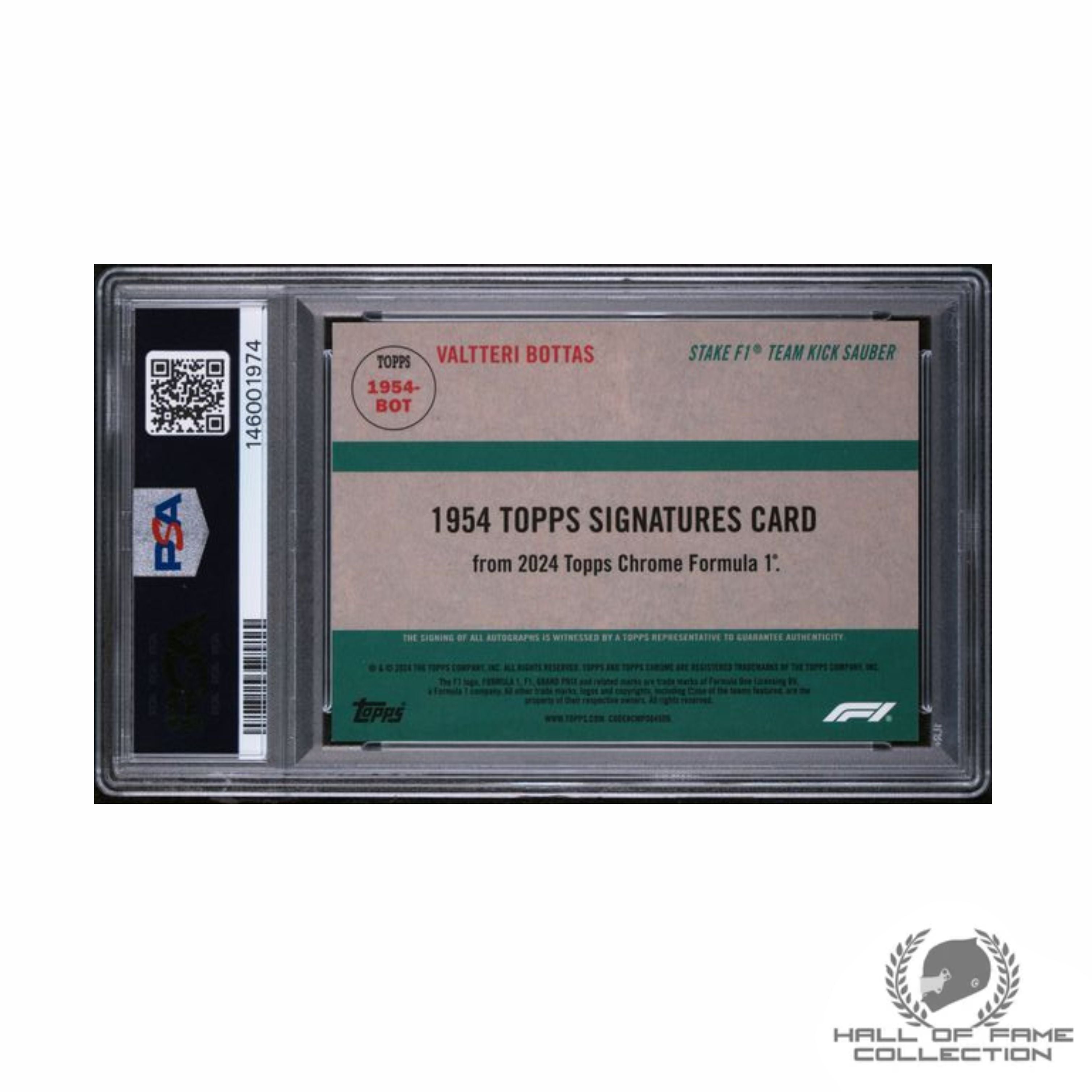 2024 TOPPS CHROME FORMULA 1 1954 TOPPS AUTOGRAPHS #1954BOT VALTTERI BOTTAS 1954 TOPPS AUTO-ORG REF