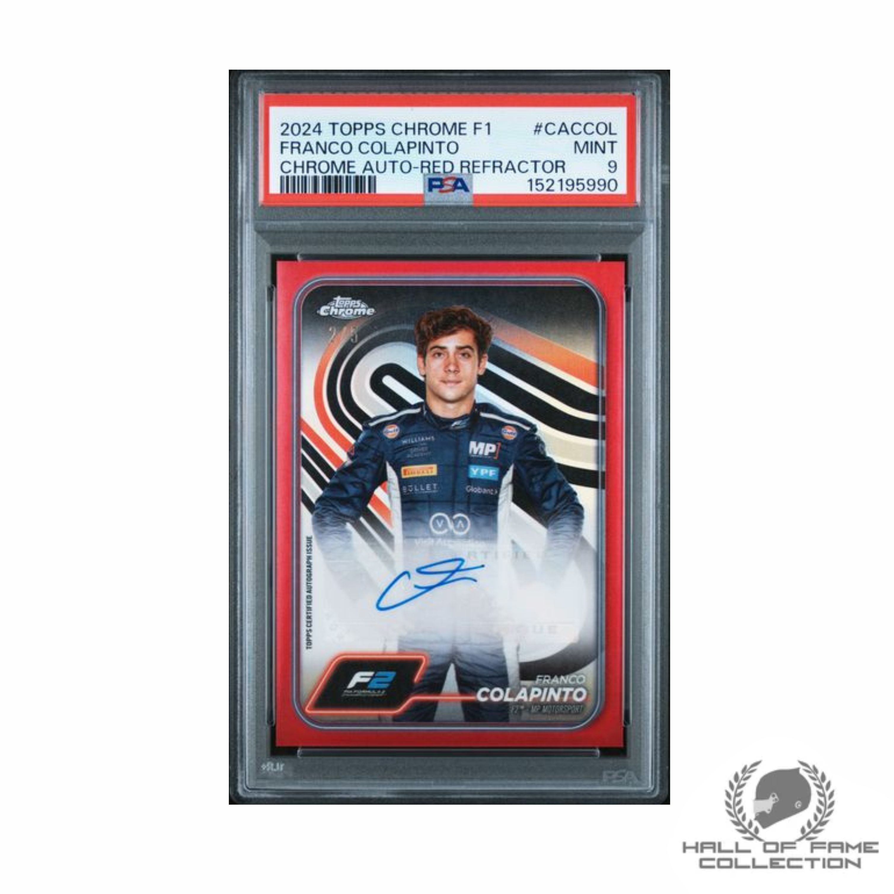 2024 TOPPS CHROME FORMULA 1 CHROME AUTOGRAPHS #CACCOL FRANCO COLAPINTO CHROME AUTO-RED REFRACTOR