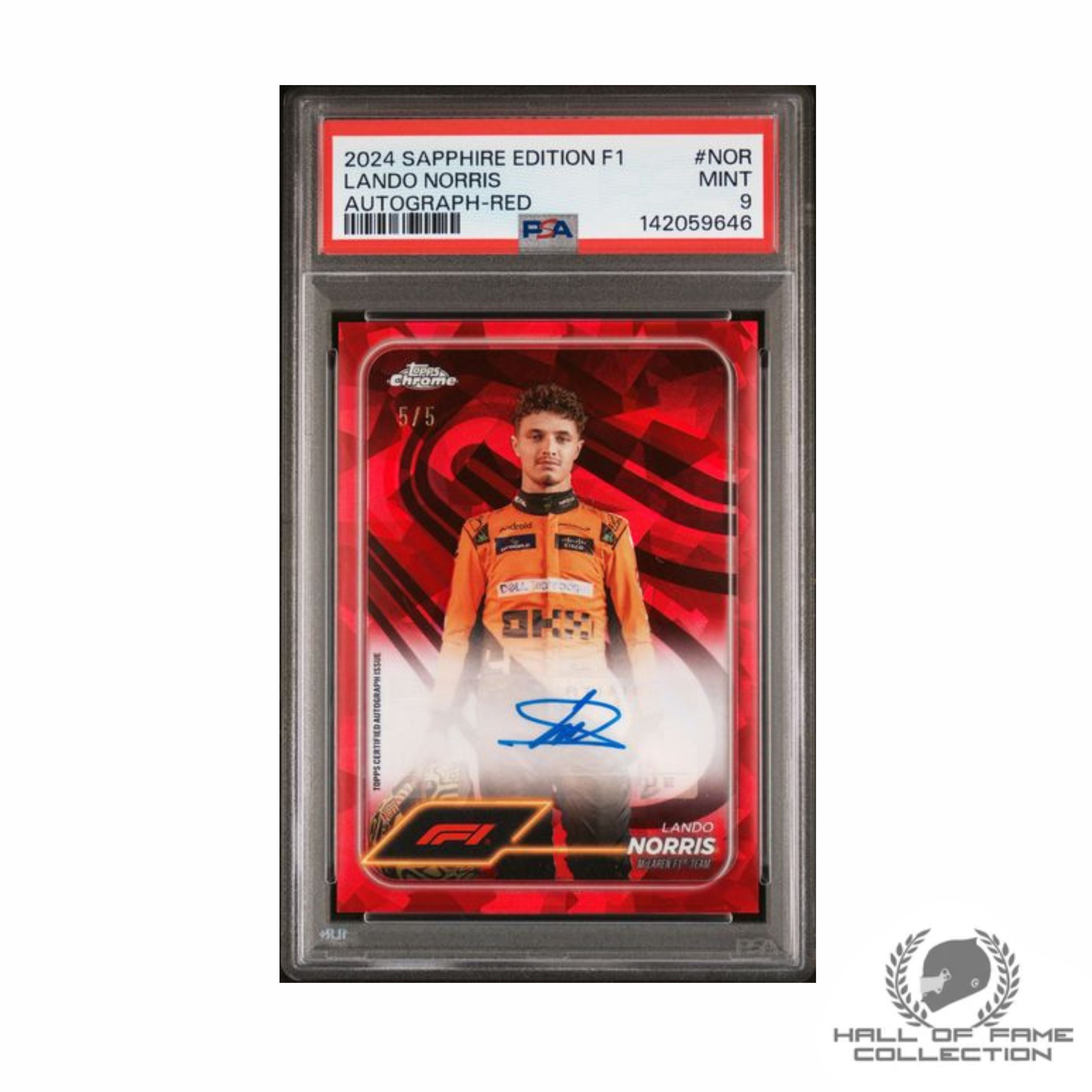 2024 TOPPS CHROME FORMULA 1 SAPPHIRE EDITION AUTOGRAPHS #NOR LANDO NORRIS AUTOGRAPH-RED