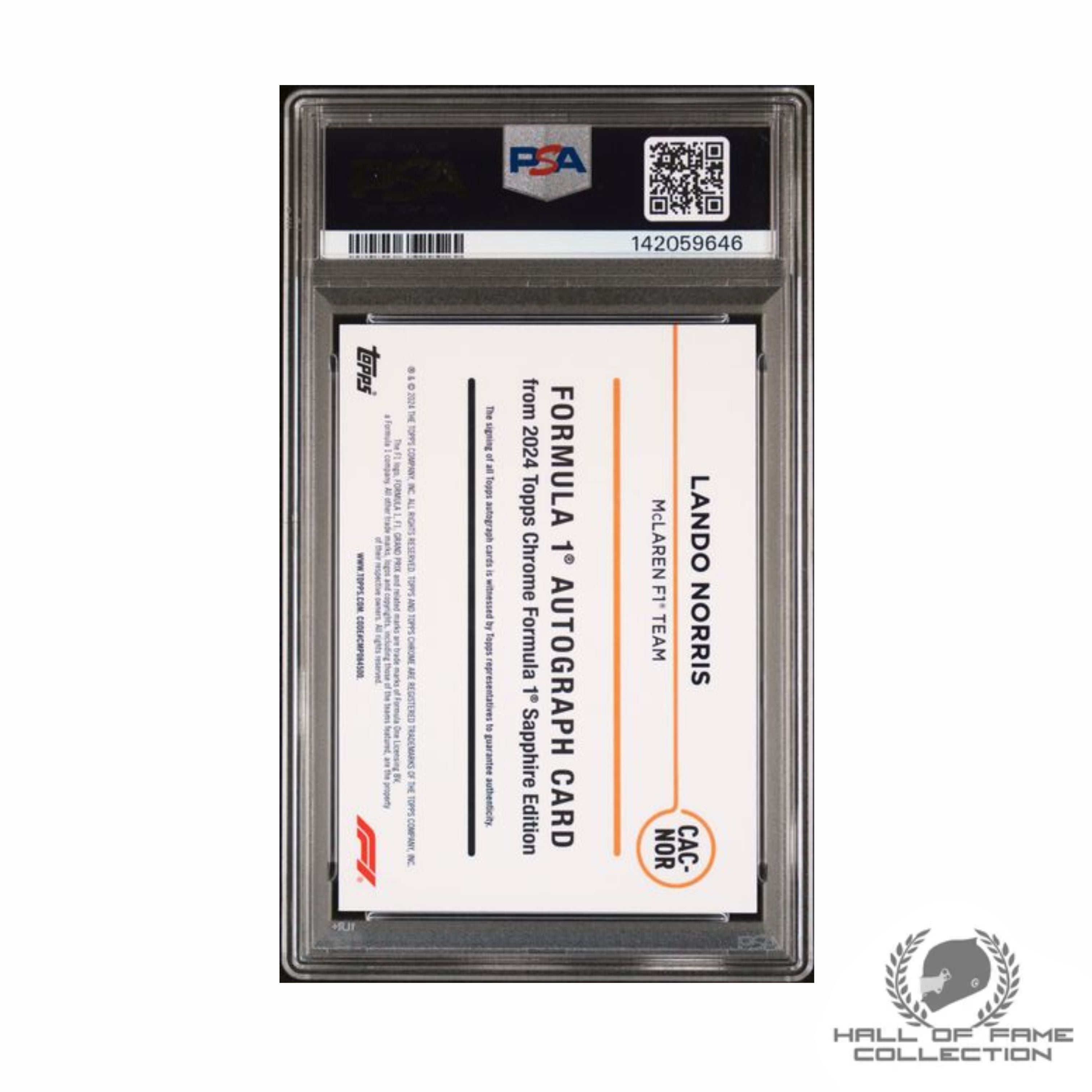 2024 TOPPS CHROME FORMULA 1 SAPPHIRE EDITION AUTOGRAPHS #NOR LANDO NORRIS AUTOGRAPH-RED