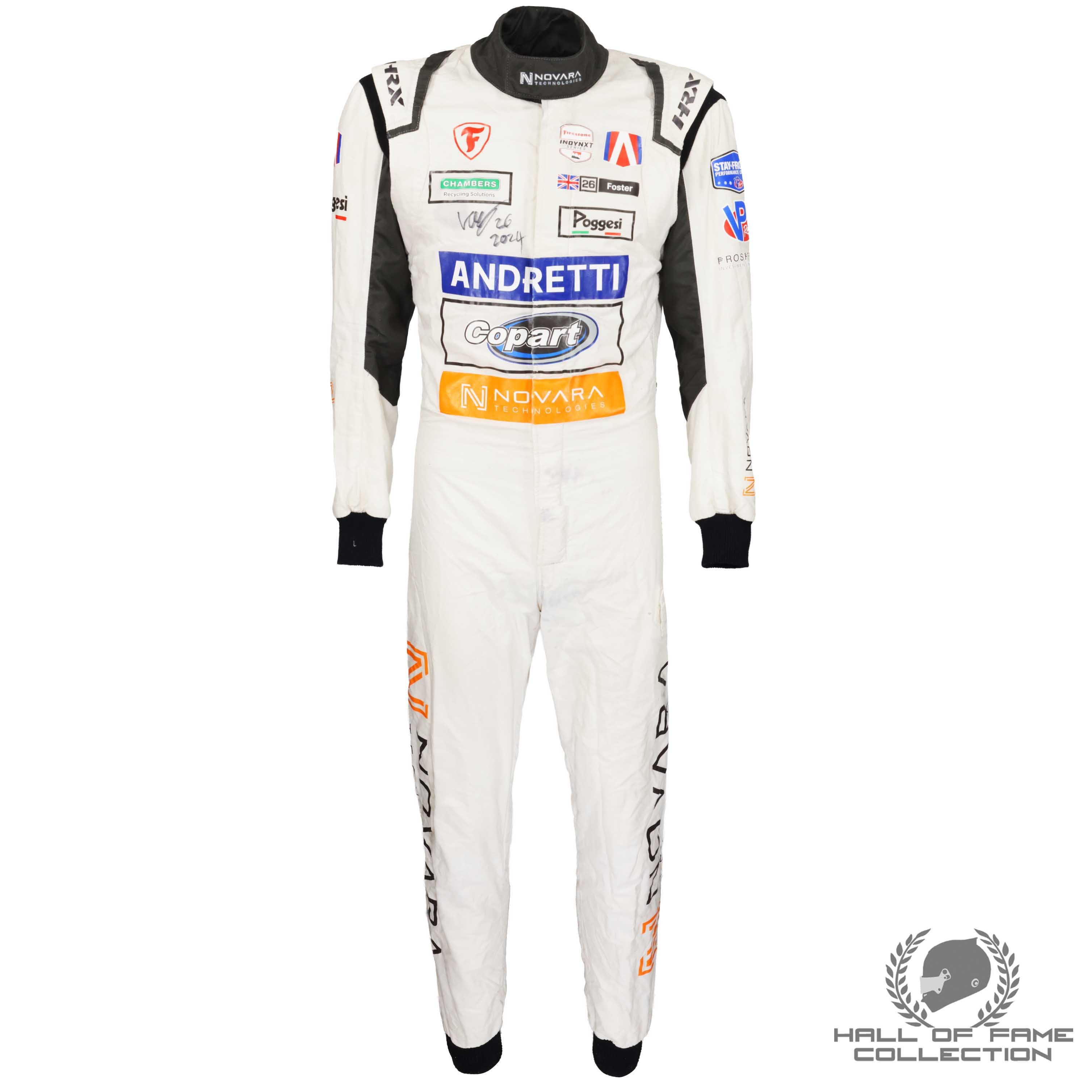 2024 Louis Foster Signed Race Used Andretti Global Indy NXT Suit