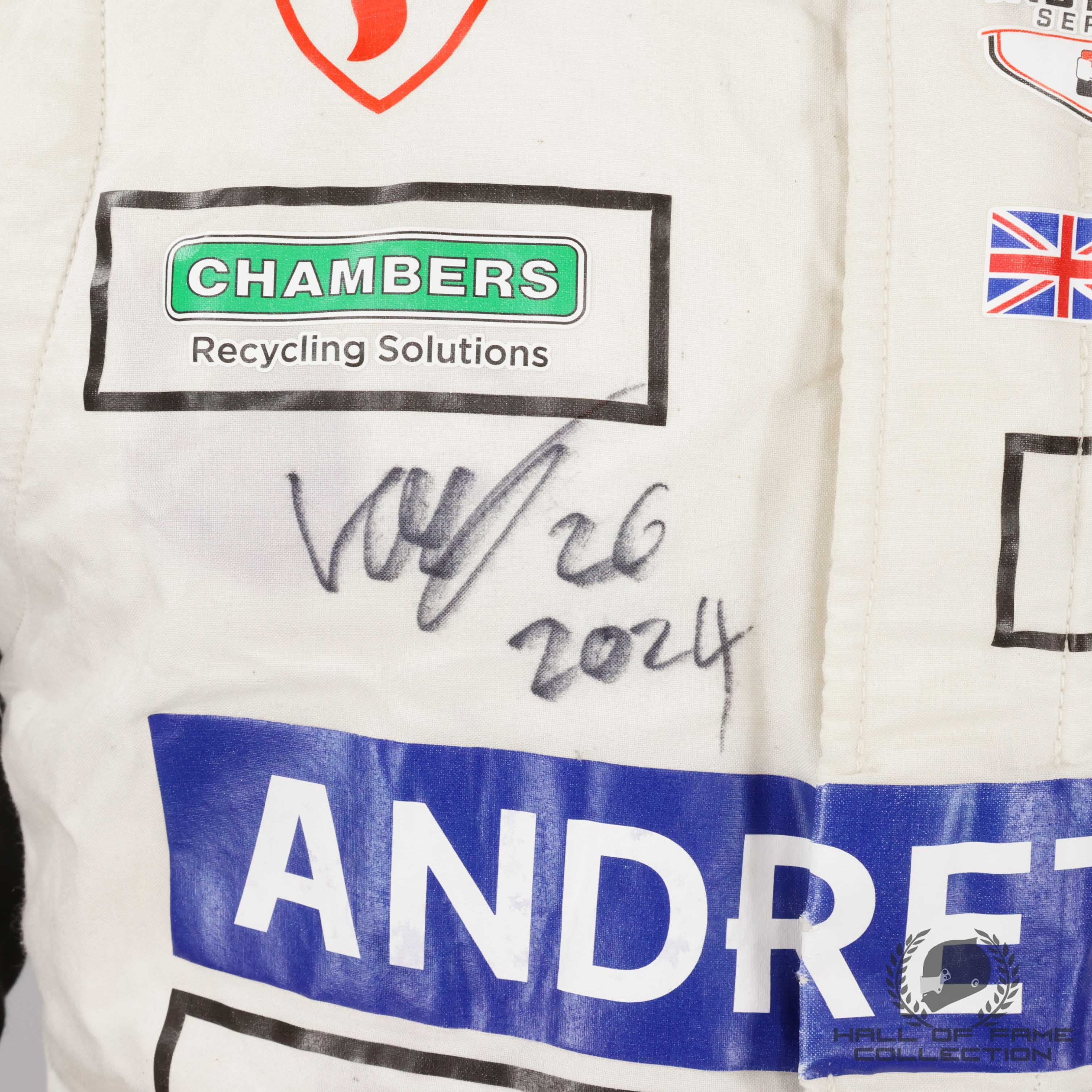 2024 Louis Foster Signed Race Used Andretti Global Indy NXT Suit