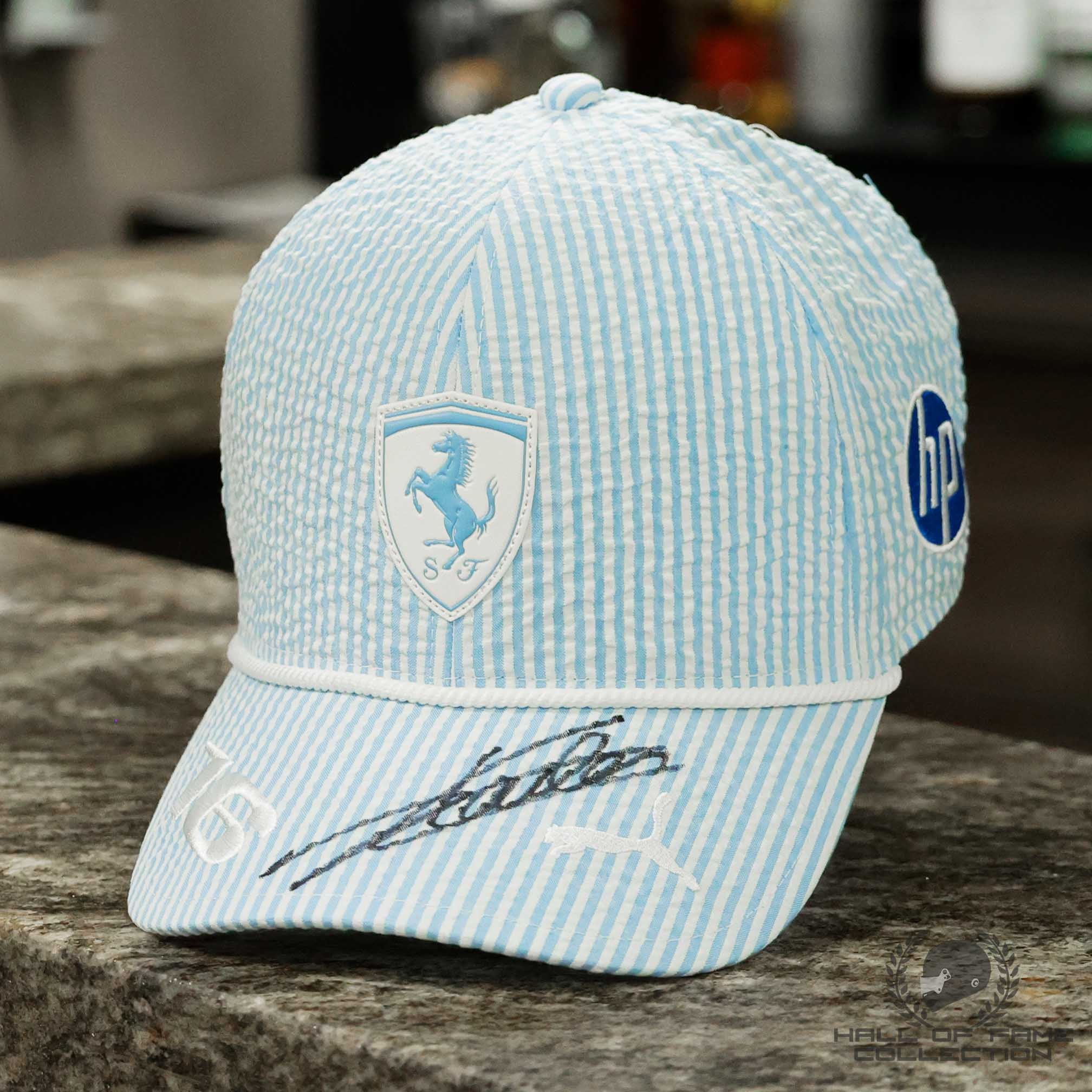 2025 Charles Leclerc Signed Monaco Driver Issued Scuderia Ferrari F1 Hat -Draft For Now