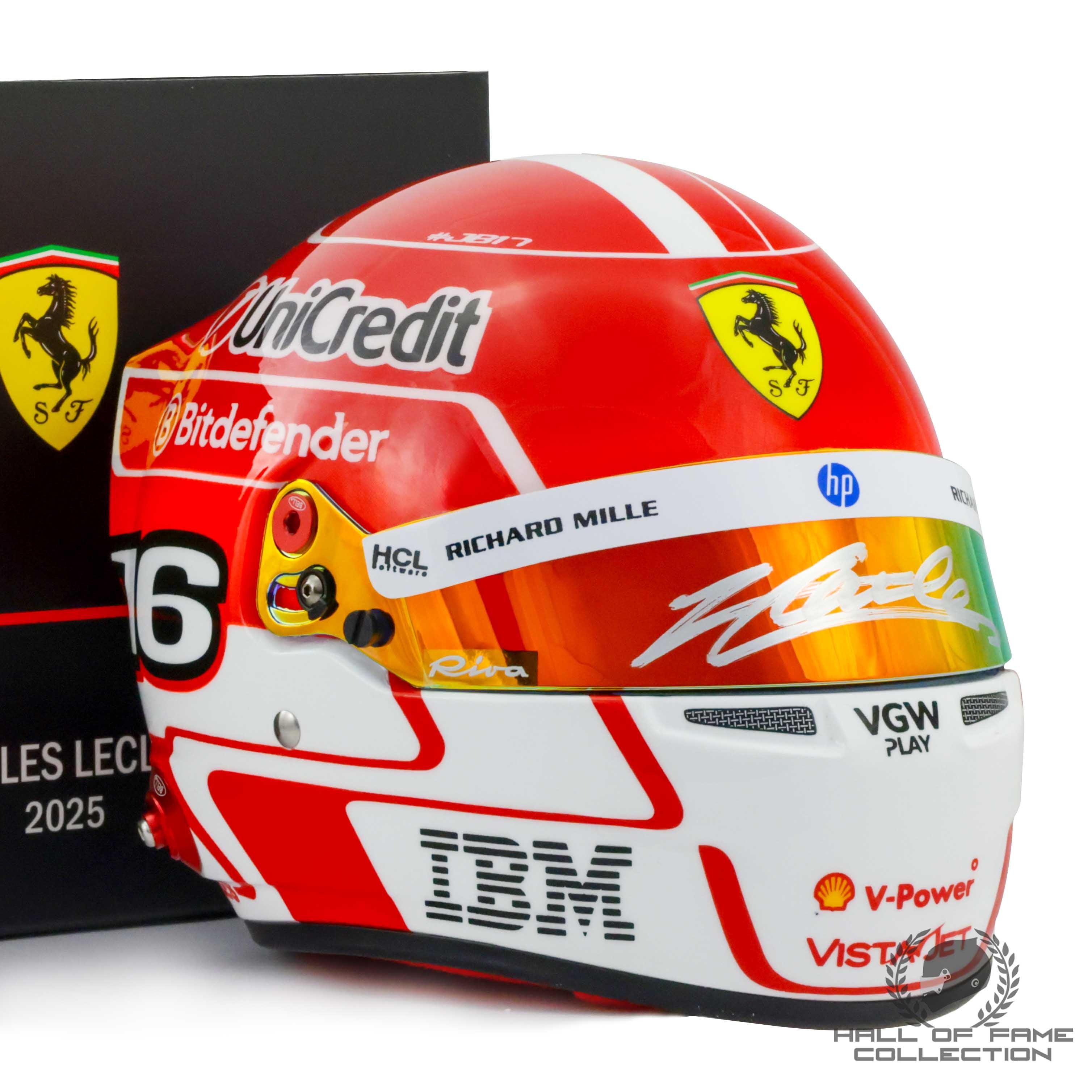 2025 Charles Leclerc Signed Scuderia Ferrari 1:2 Scale F1 Helmet