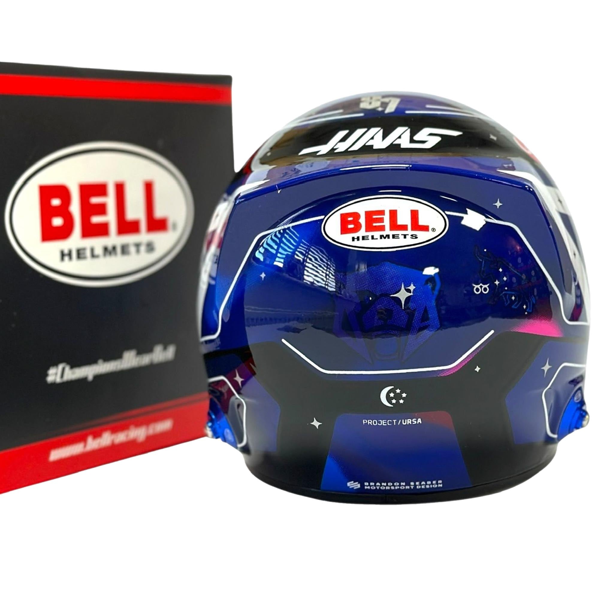 2025 Oliver Bearman Signed Singapore GP Special 1:2 Scale Haas F1 Helmet