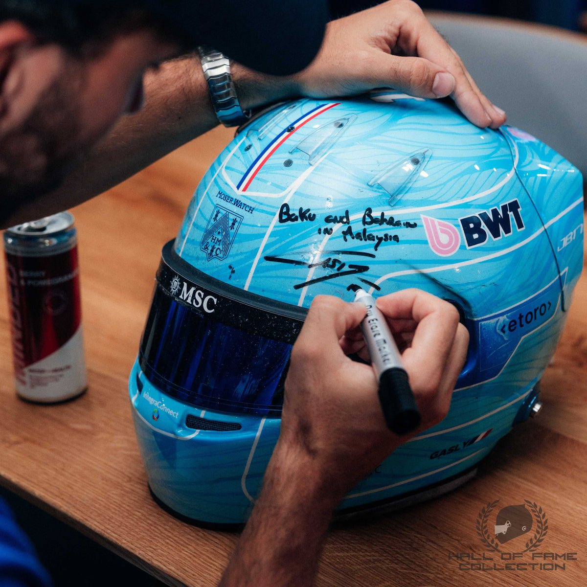 2026 Pierre Gasly Signed Race Used Baku & Bahrain GP in Malaysia Alpine F1 Helmet