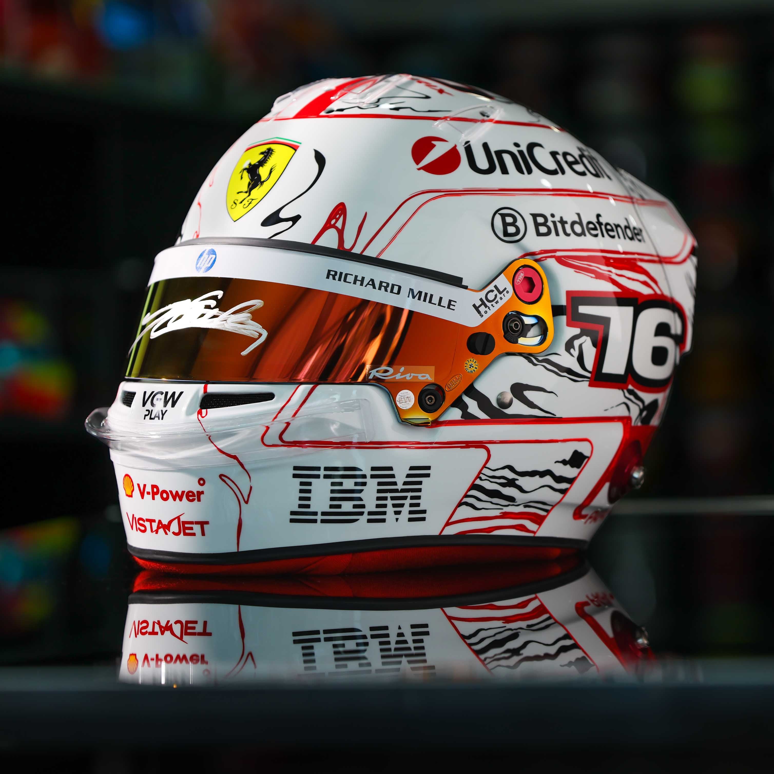 2025 Charles Leclerc Signed Japanese GP Ferrari F1 Replica Helmet