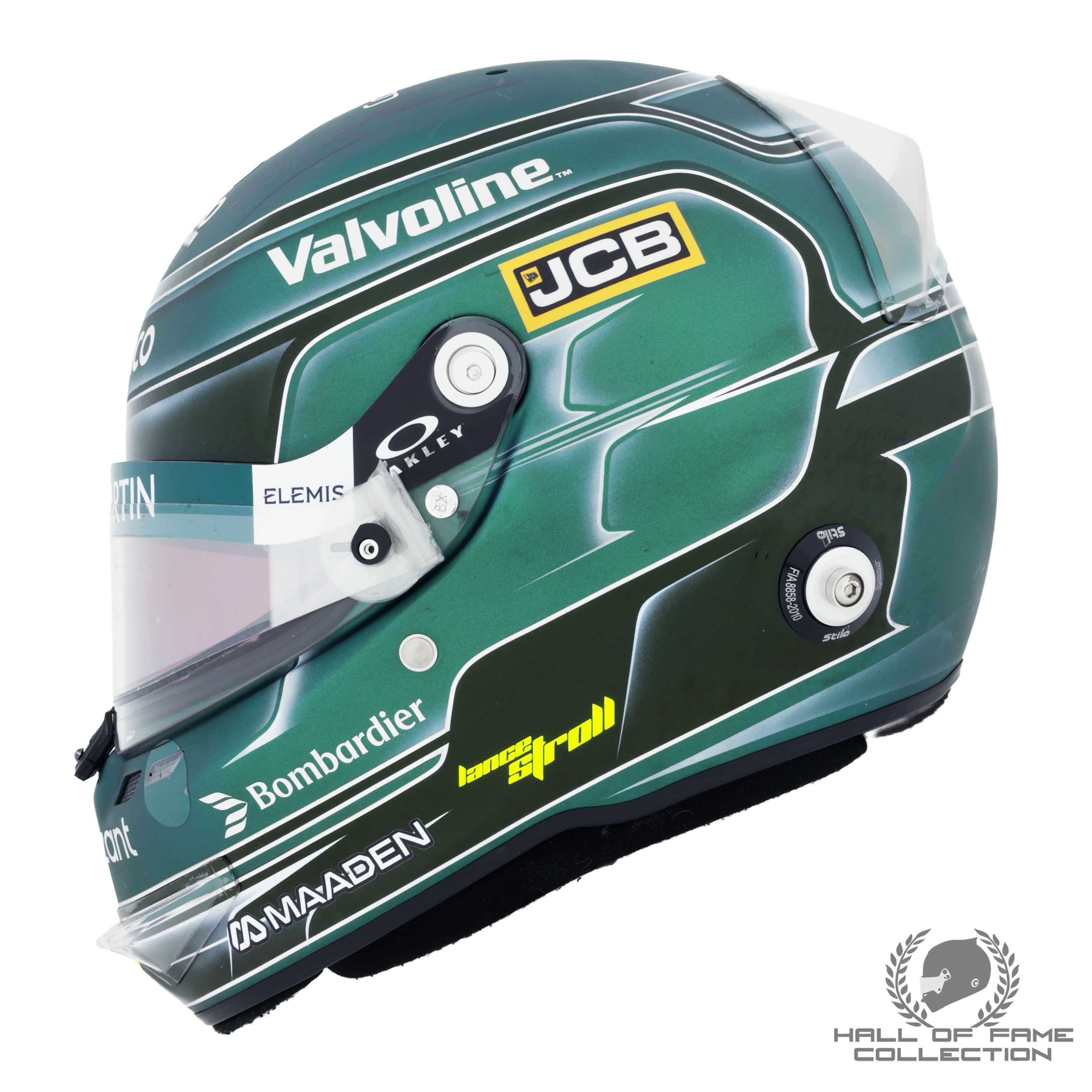 2025 Lance Stroll Signed Italian GP Race Used Aston Martin F1 Helmet