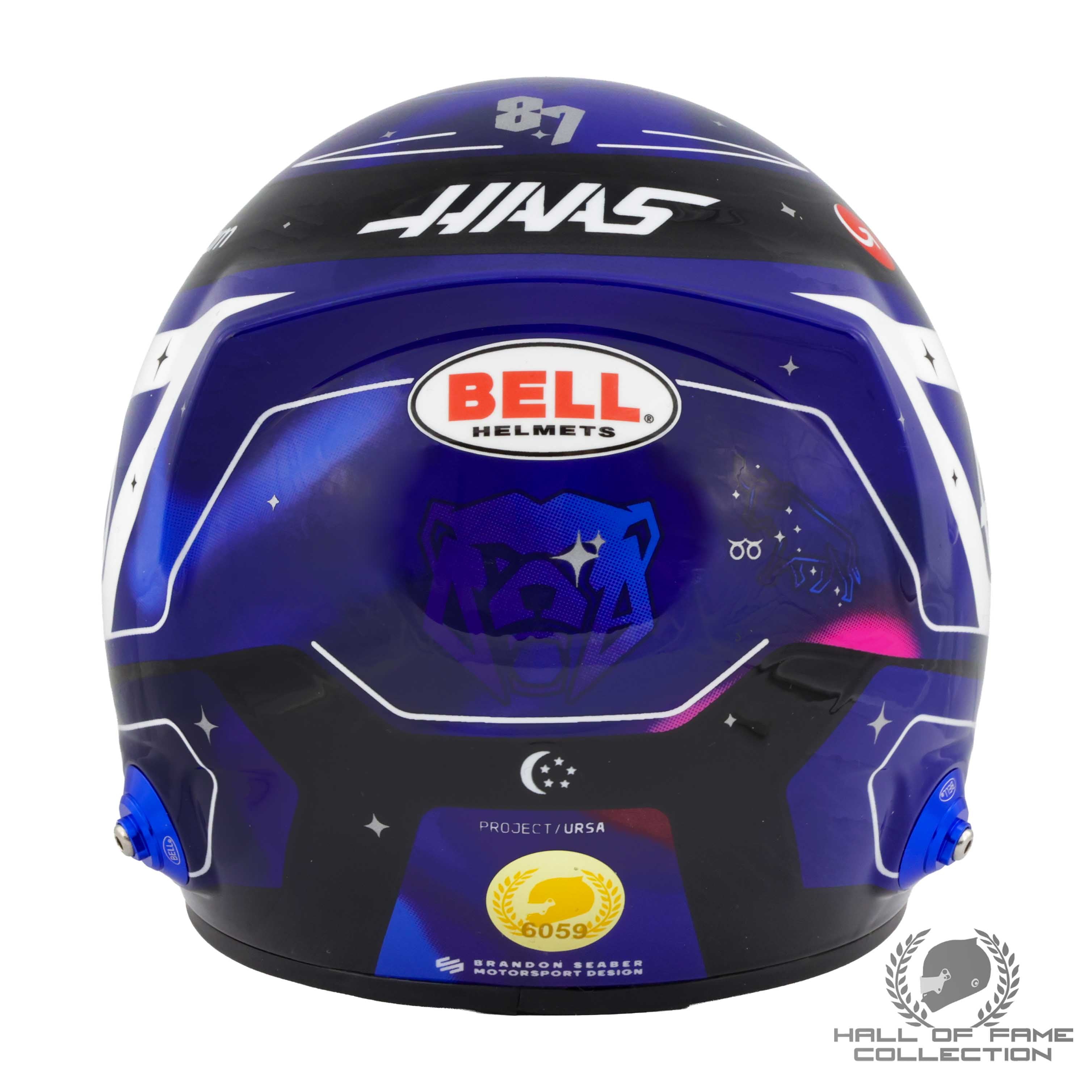 2025 Oliver Bearman Signed Singapore GP Special 1:2 Scale Haas F1 Helmet
