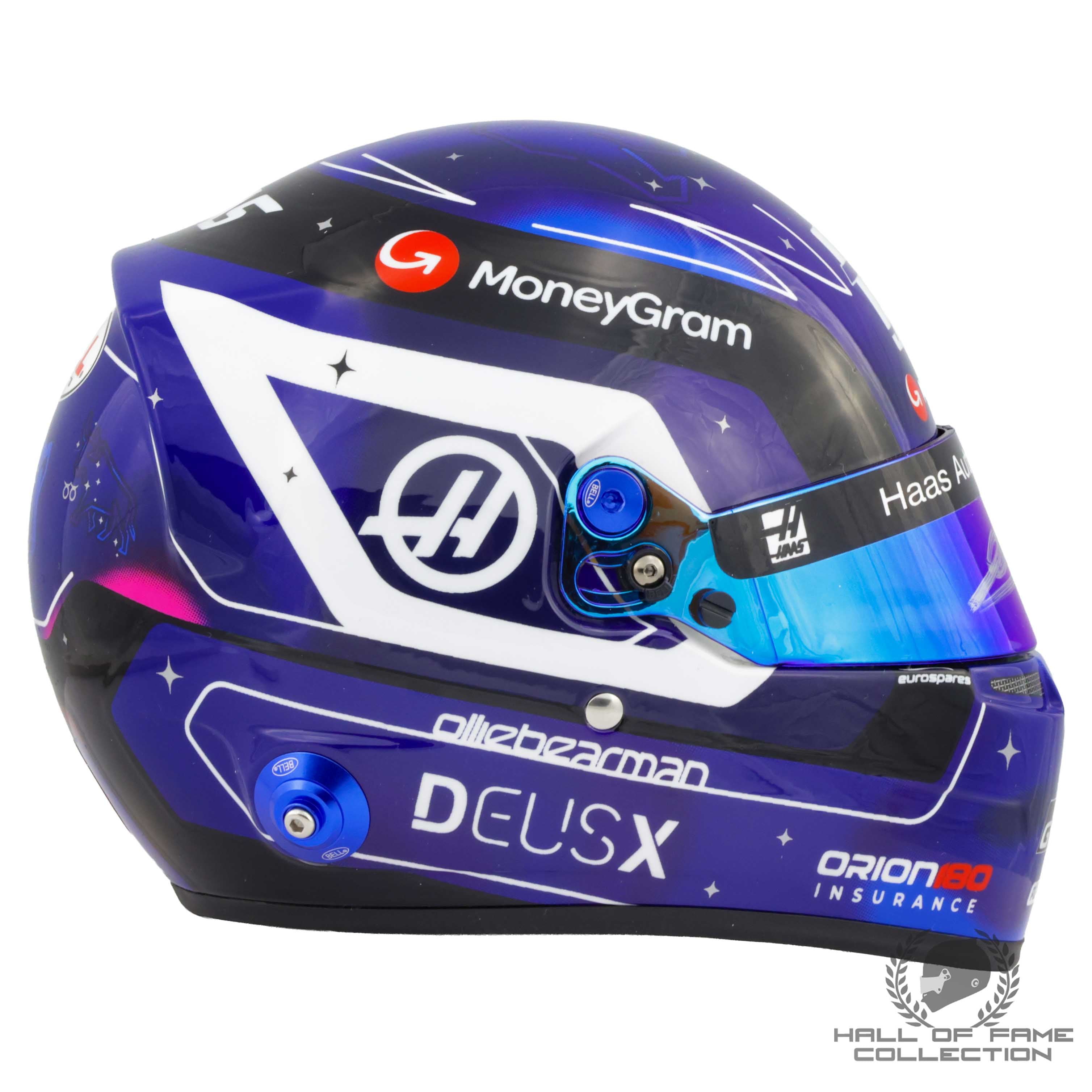 2025 Oliver Bearman Signed Singapore GP Special 1:2 Scale Haas F1 Helmet