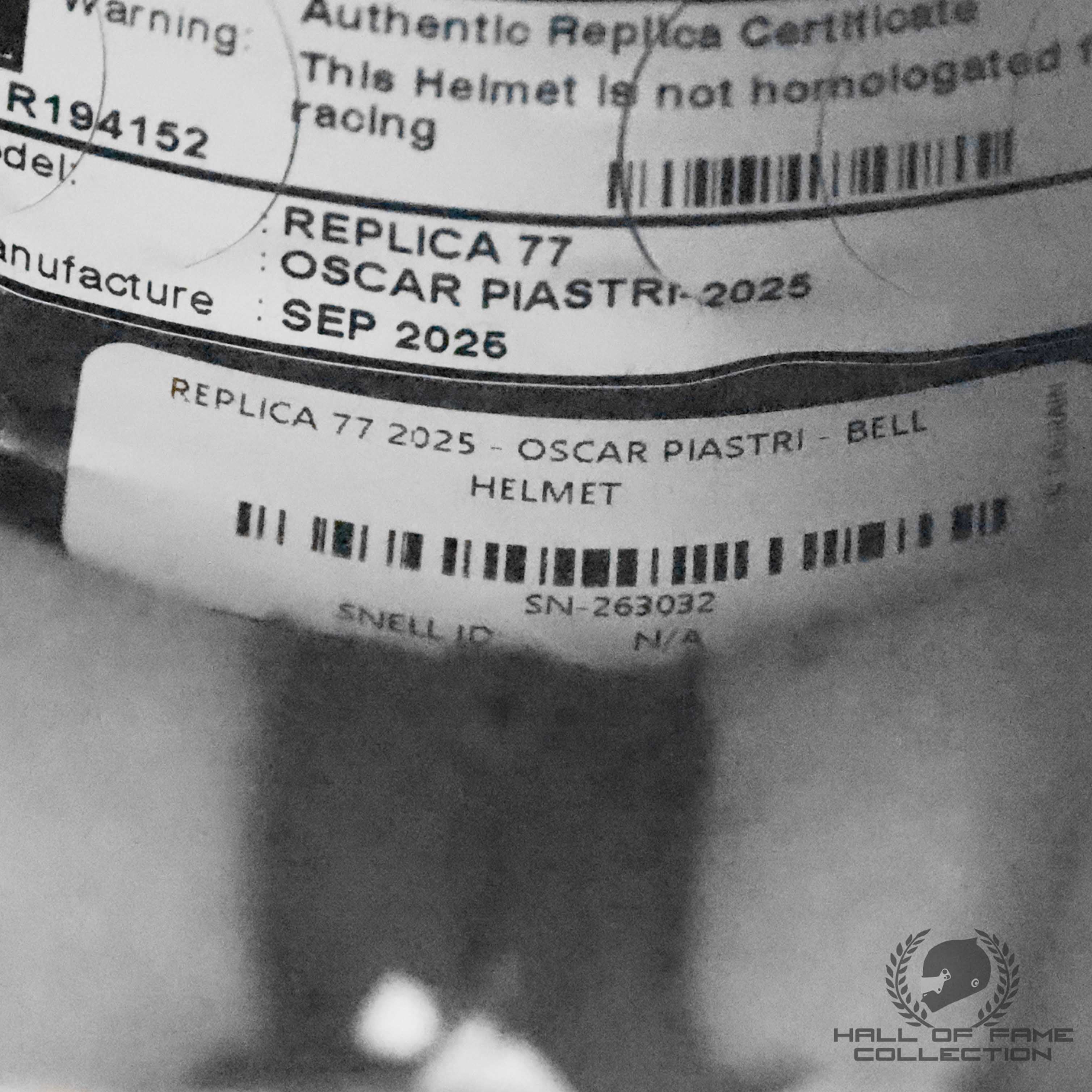 2025 Oscar Piastri Signed Official Replica McLaren F1 Helmet