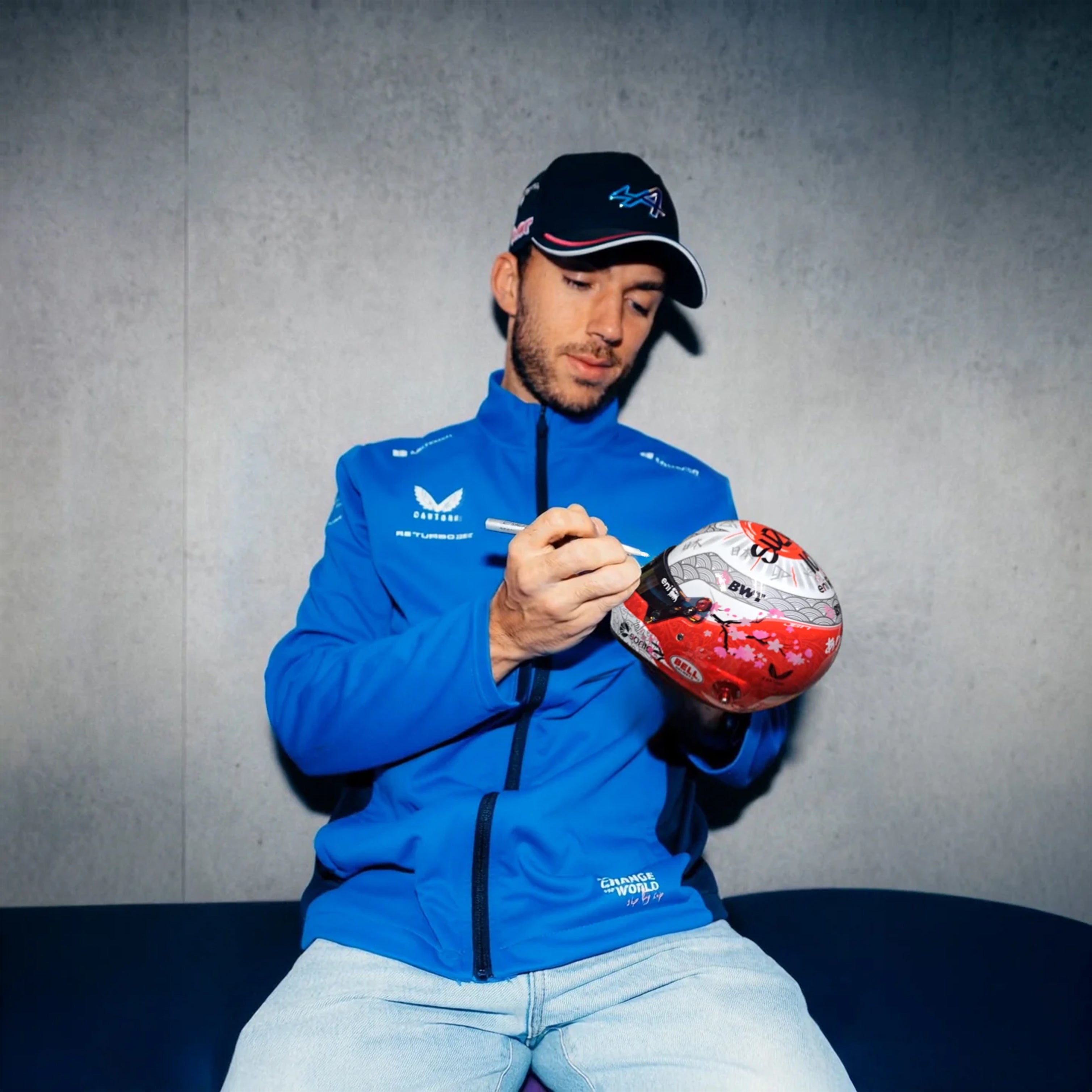 2025 Pierre Gasly Signed Suzuka Special 1:2 Scale Bell Alpine F1 Helmet