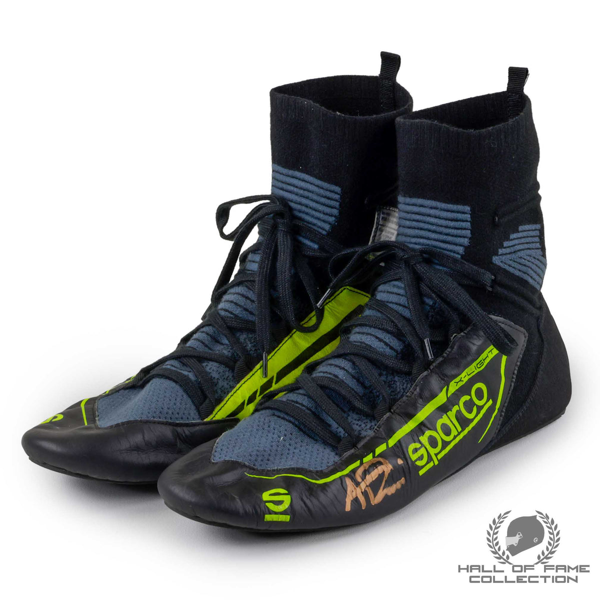 2025 Alexander Rossi Signed Race Used Ed Carpenter Racing IndyCar Boots
