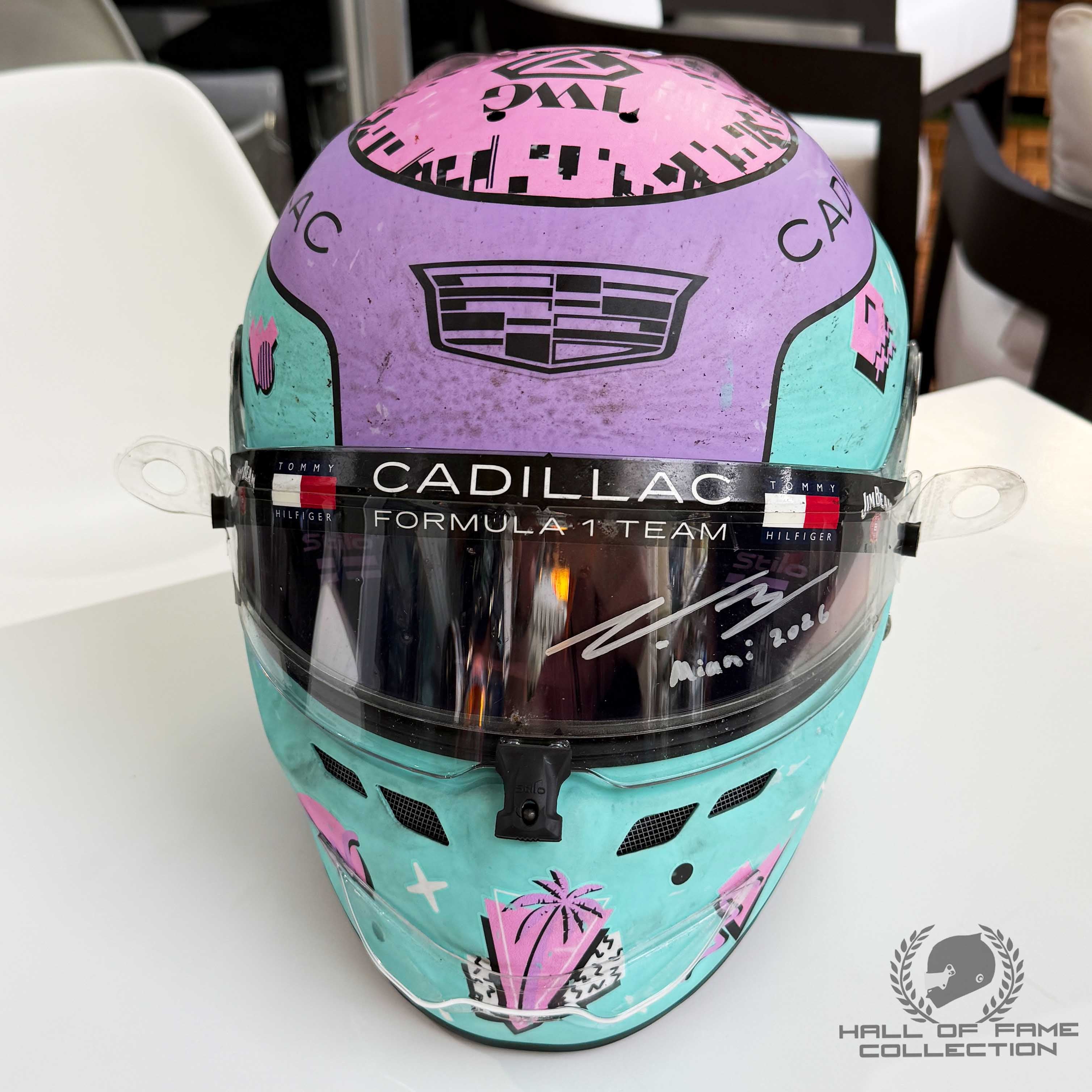 2026 Valtteri Bottas Signed Miami GP Race Used Cadillac F1 Helmet