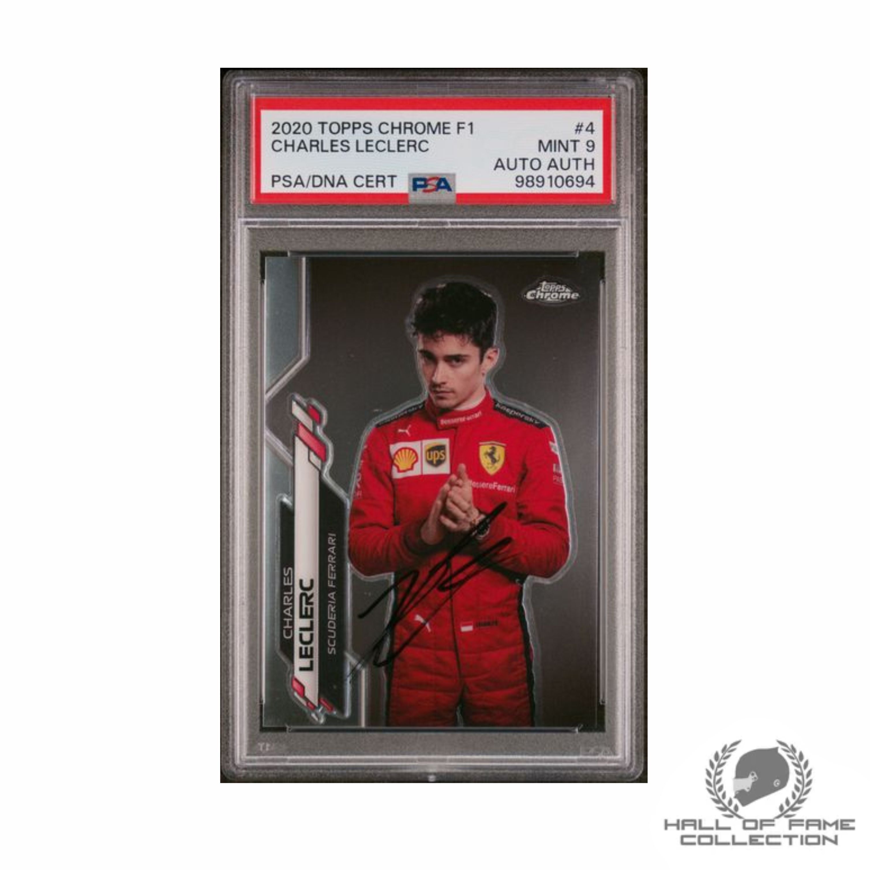 2020 Topps Chrome F1 Charles Leclerc On-Card Auto MINT 9
