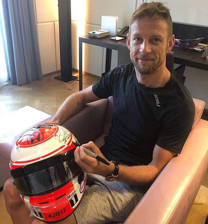 2015 Jenson Button Signed Race Used Hungarian Grand Prix McLaren F1 Helmet