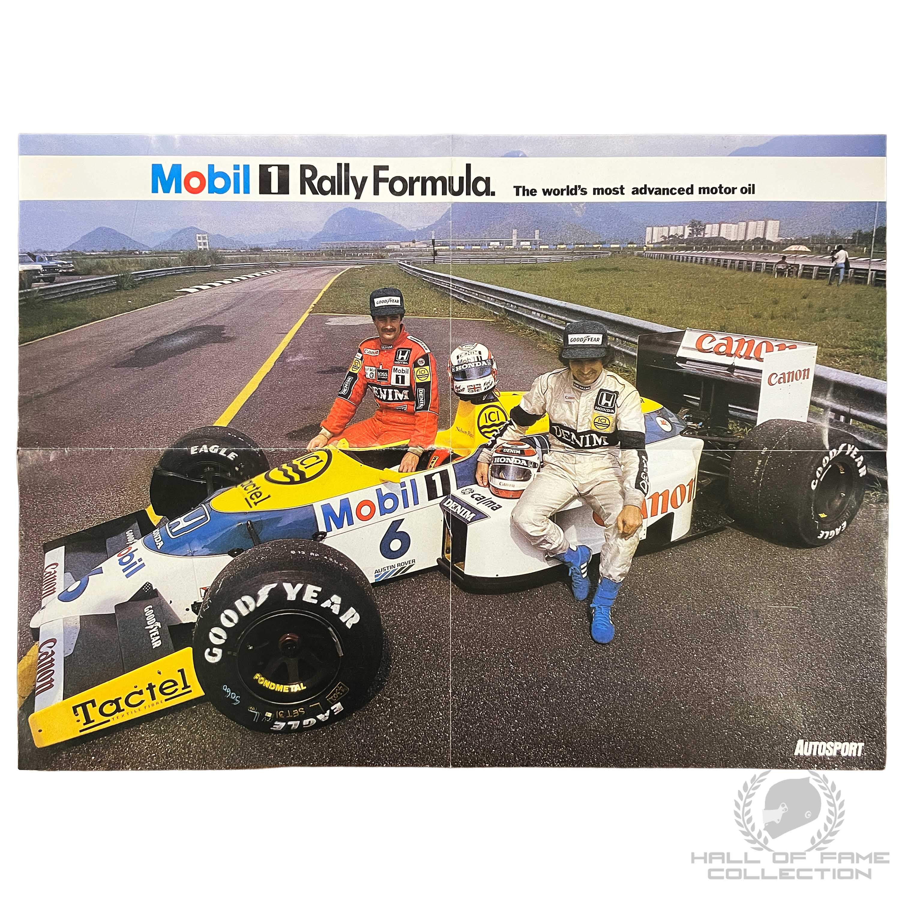 1986 Nigel Mansell Used Canon Williams Honda Team F1 Suit