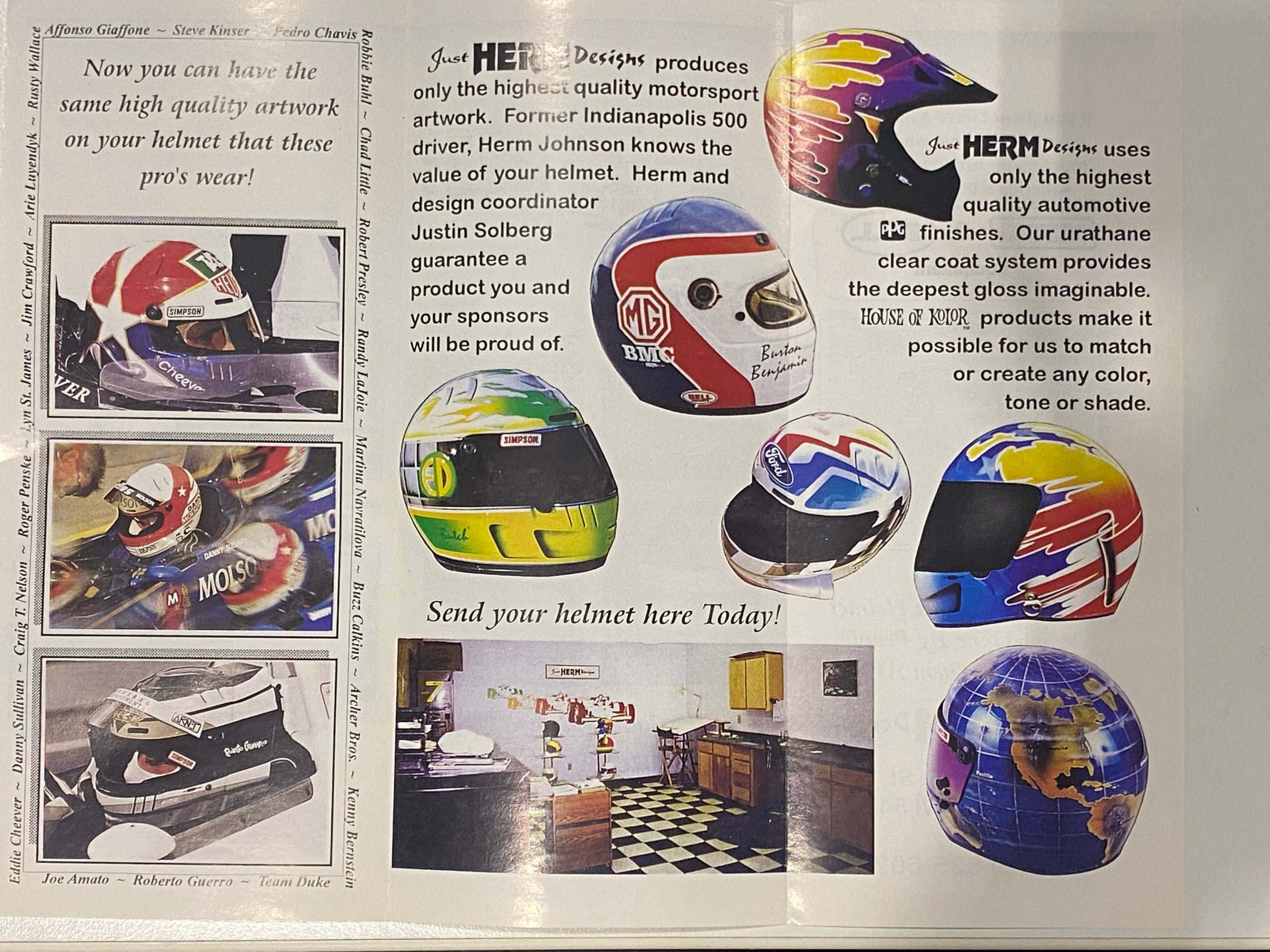 1986 Herm Johnson Race Used IMSA Bell XFM-1 Helmet