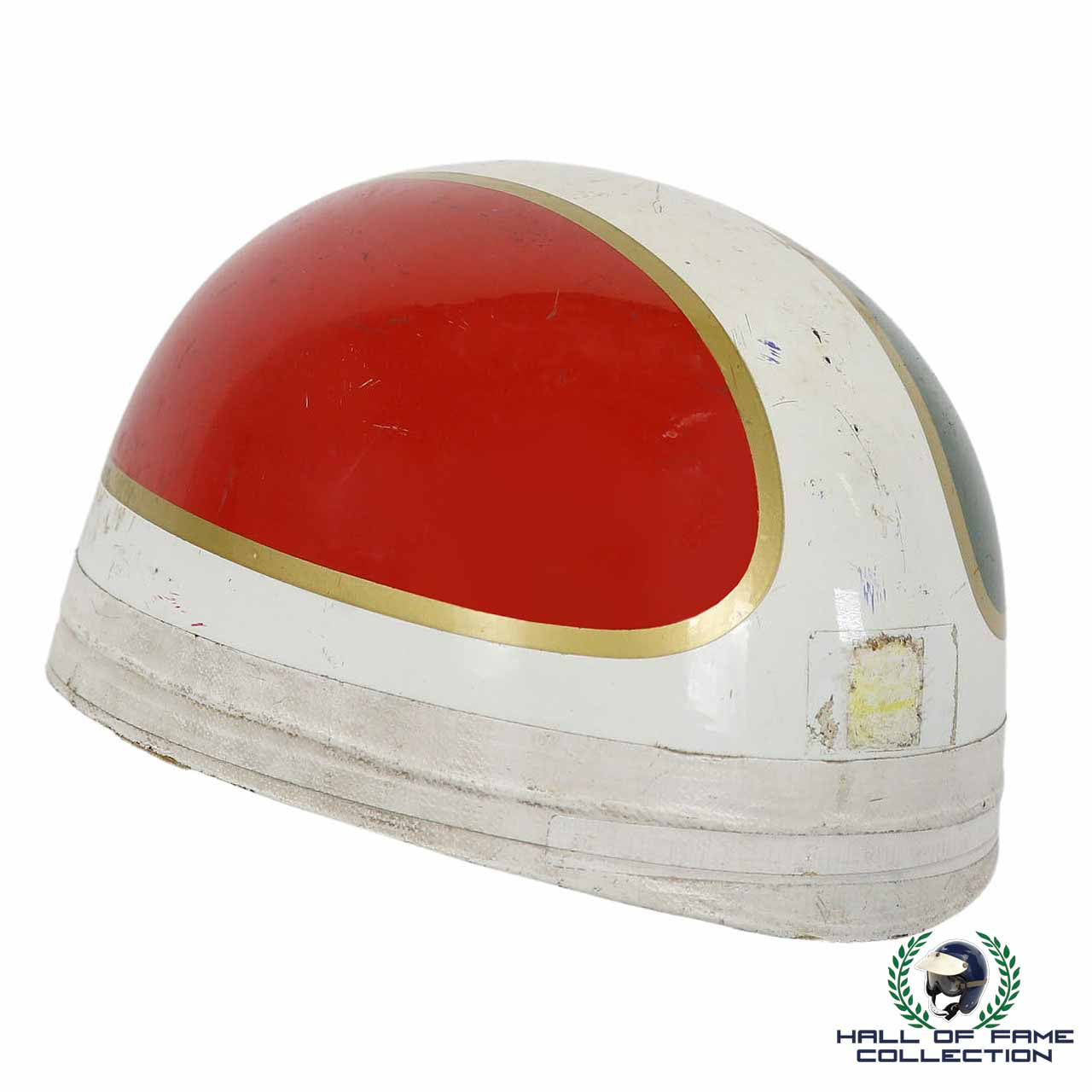 1960's Giacomo Agostini Signed Original Pudding Basin Style Replica MV Agusta Helmet