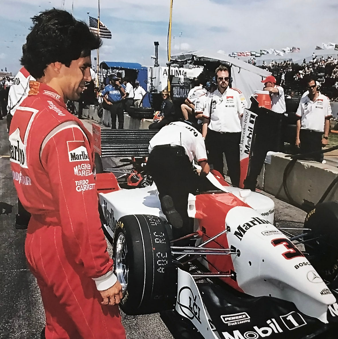 1998 André Ribeiro Signed Race Used Team Penske CART IndyCar Visor