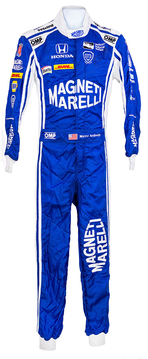 2017 Marco Andretti Signed Belle Isle Detroit Race Worn IndyCar Suit