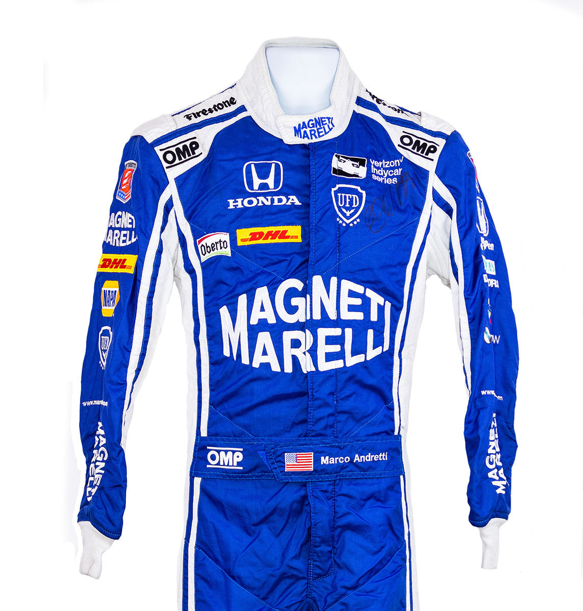 2017 Marco Andretti Signed Belle Isle Detroit Race Worn IndyCar Suit