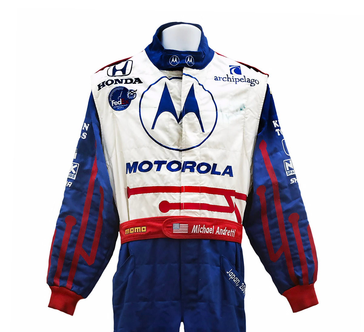 2001 Michael Andretti Signed Race Worn 'Motegi Japan' Cart IndyCar Suit