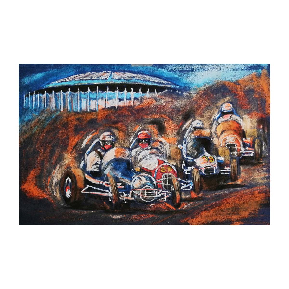 1969 Houston Astrodome 'Astro Grand Prix' Original Ron Burton Artwork