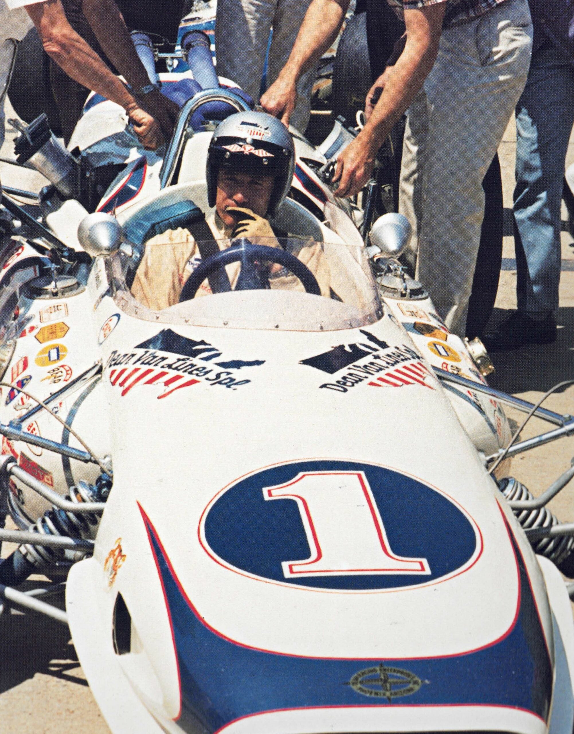 1965 Mario Andretti Multi Signed Race Used Dean Van Lines Spl. Bell Toptex Helmet