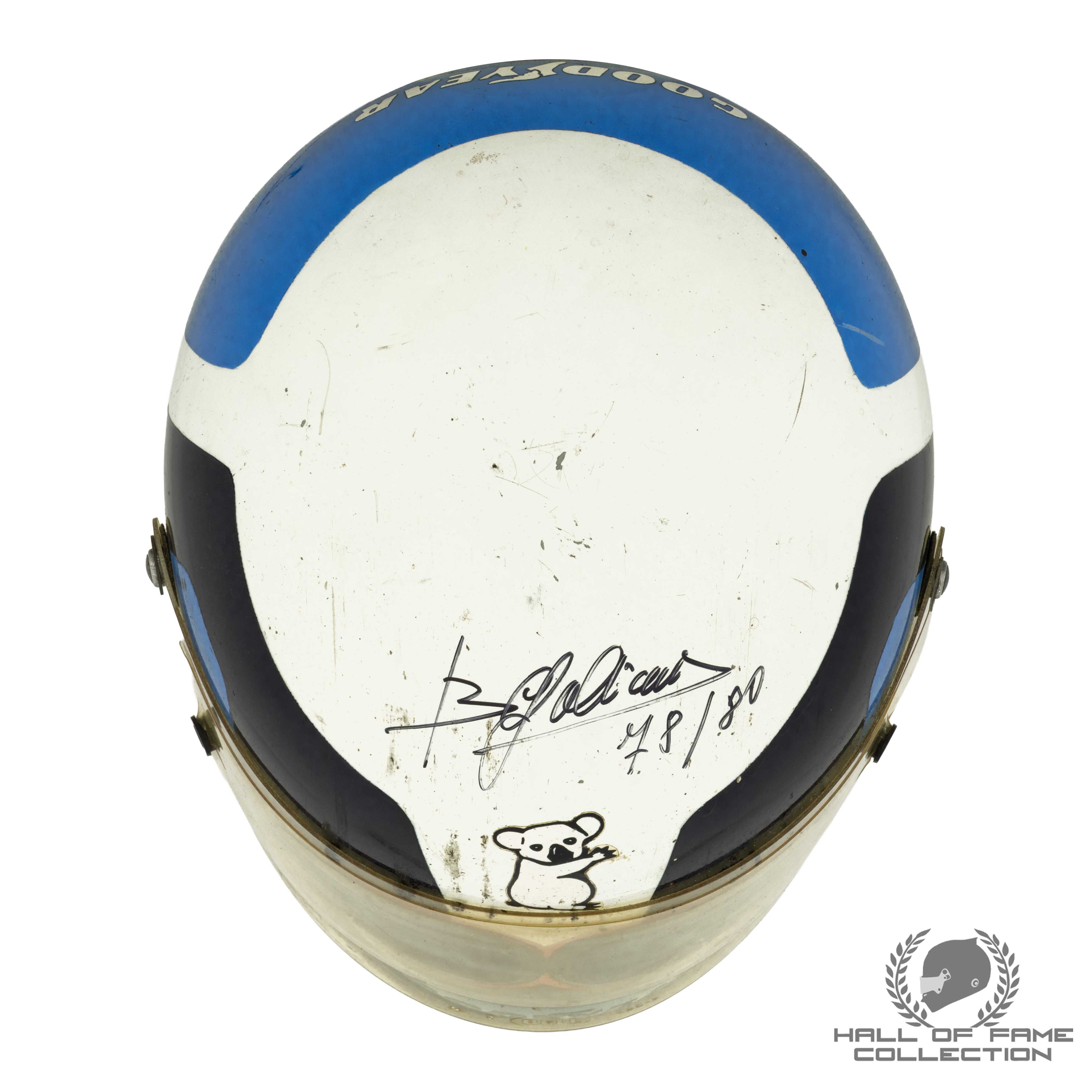 1980s Beppe Gabbiani Signed Race Used MM Mampe Team F2 Bell Dual Eye Port Helmet