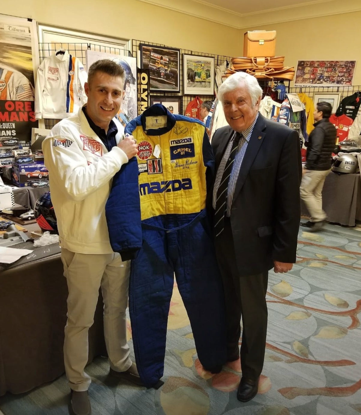 1989 Brian Redman Signed Race Used Mandeville Racing Daytona 24 Hour IMSA Suit