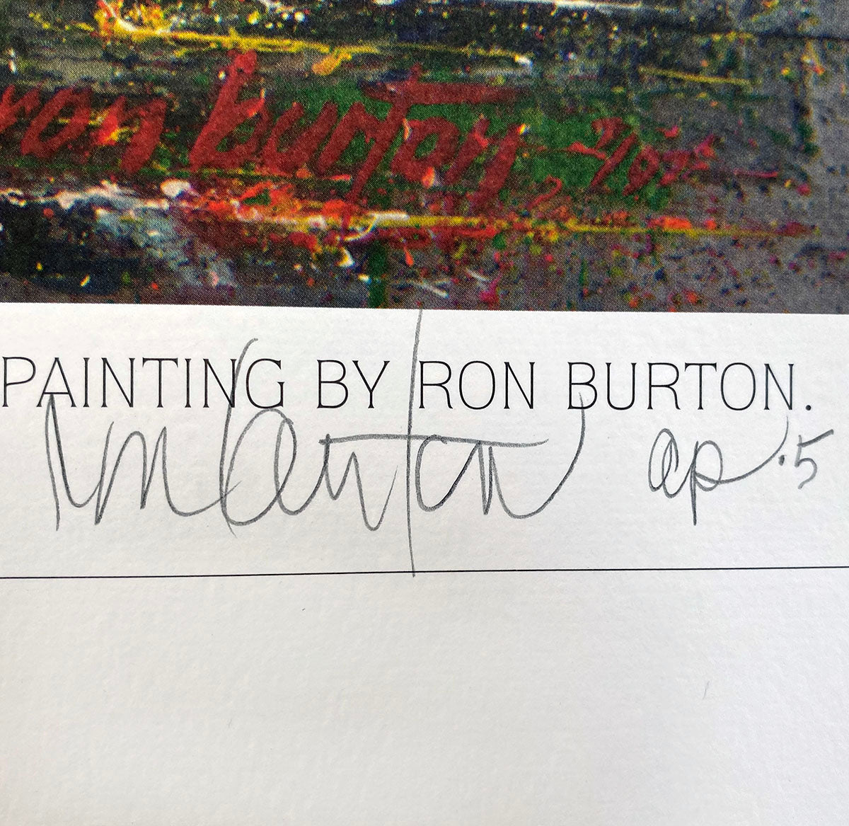 1996 Robbie Buhl Signed 'At Speed' Ron Burton Limited Edition Art Print