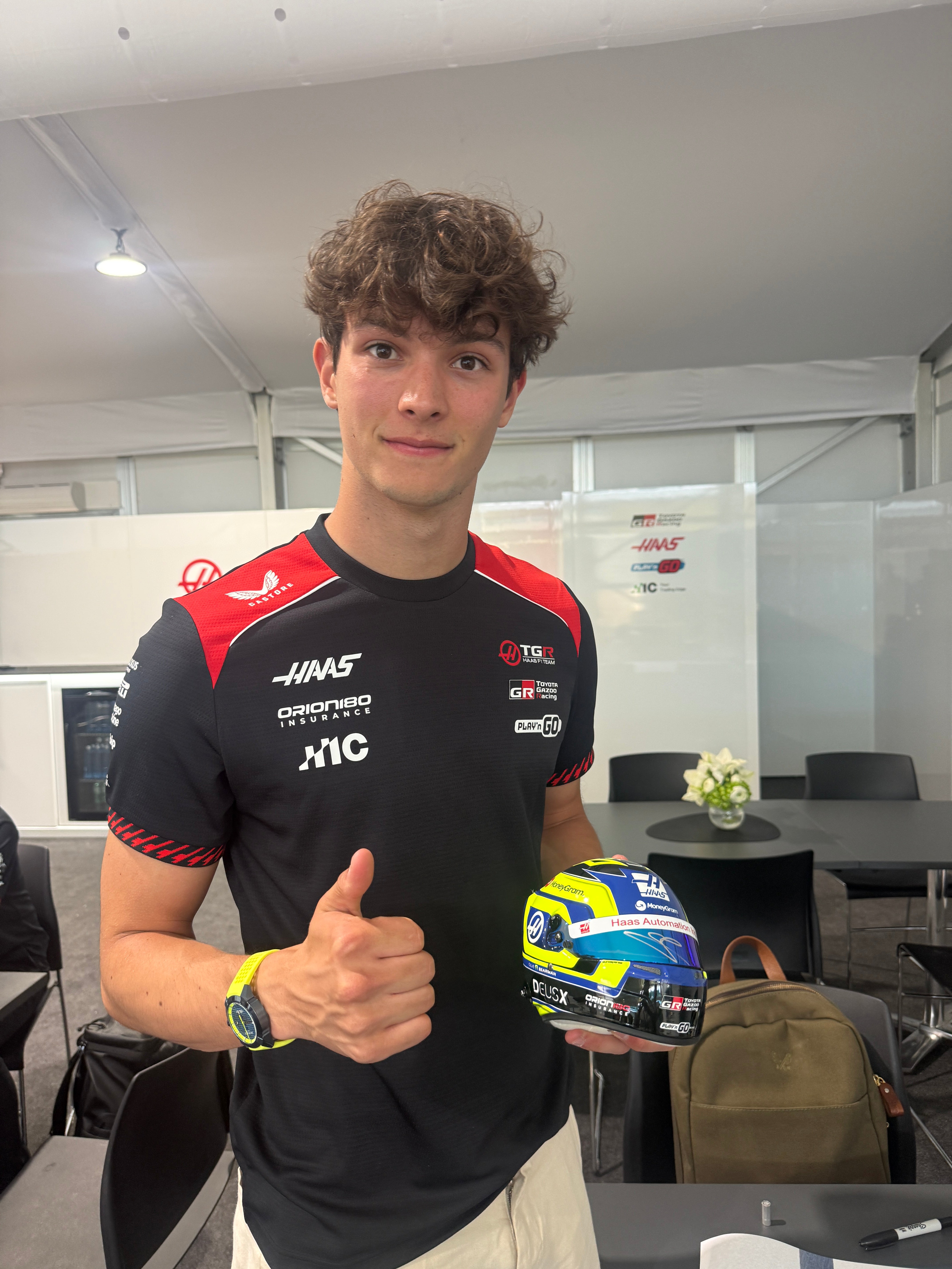 2025 Oliver Bearman Haas 1:2 Scale F1 Helmet
