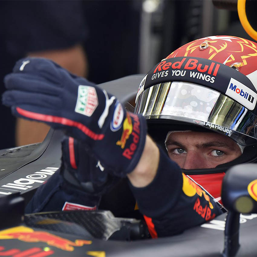 2018 Max Verstappen Race Worn Red Bull F1 Gloves