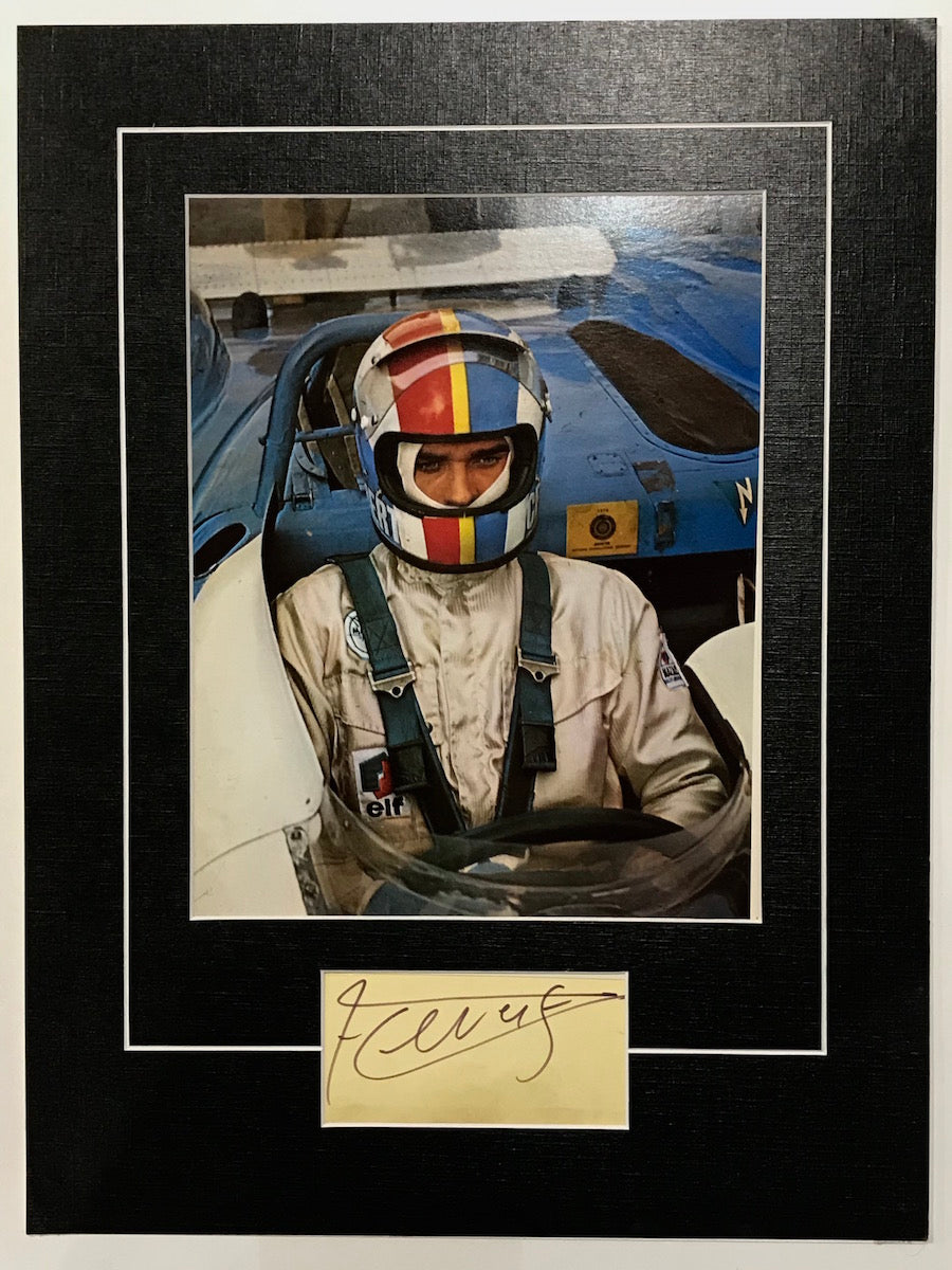 1970 Francois Cevert Original Signed Card With Bonus Reverse Signature of Colin Chapman