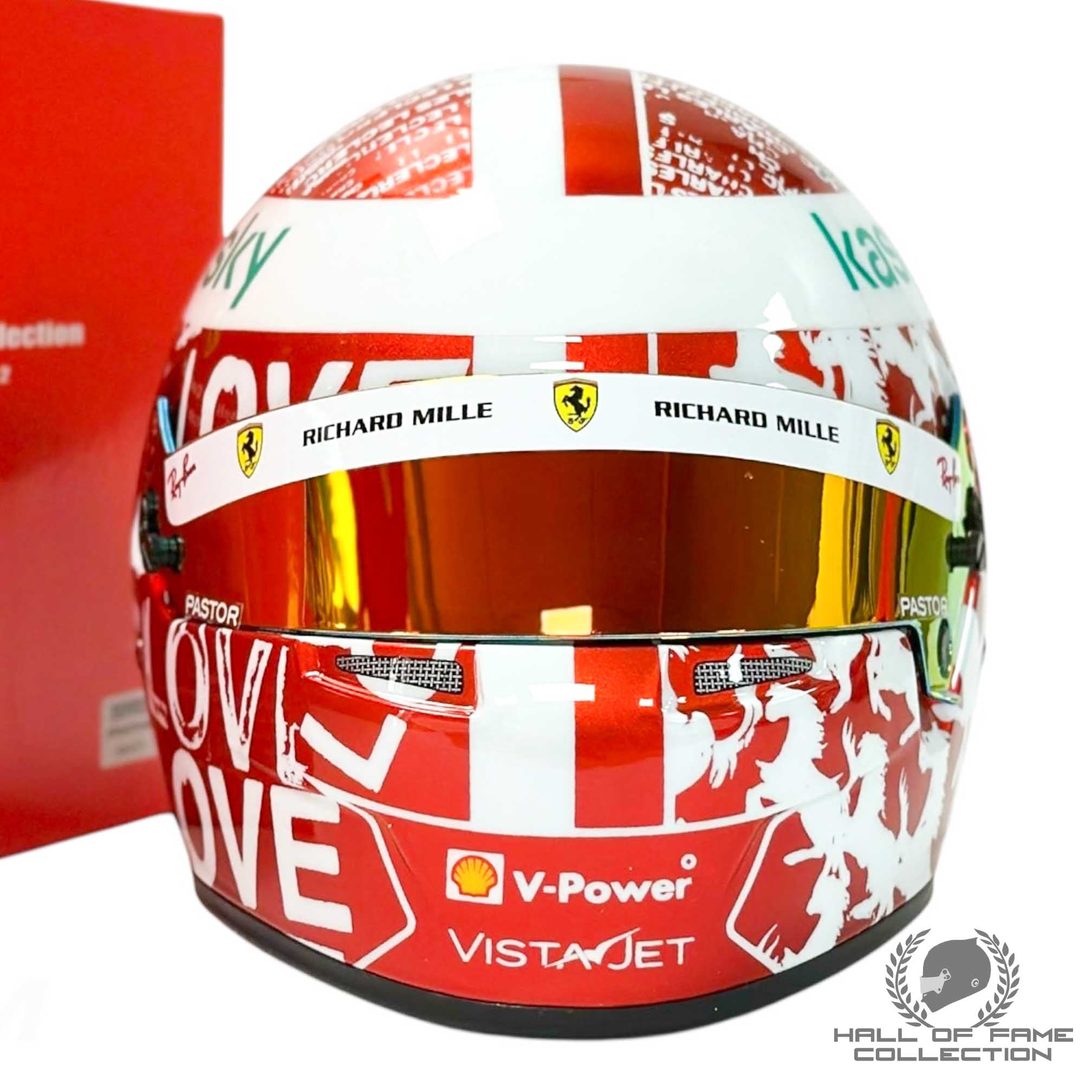 2021 Charles Leclerc Abu Dhabi Ferrari 1:2 Scale Helmet - RG