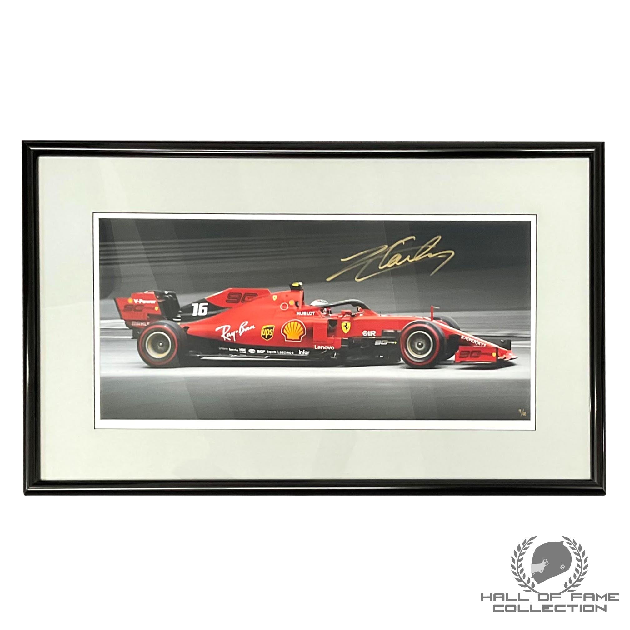 Charles Leclerc "Full Speed" Signed Scuderia Ferrari Framed F1 Photo