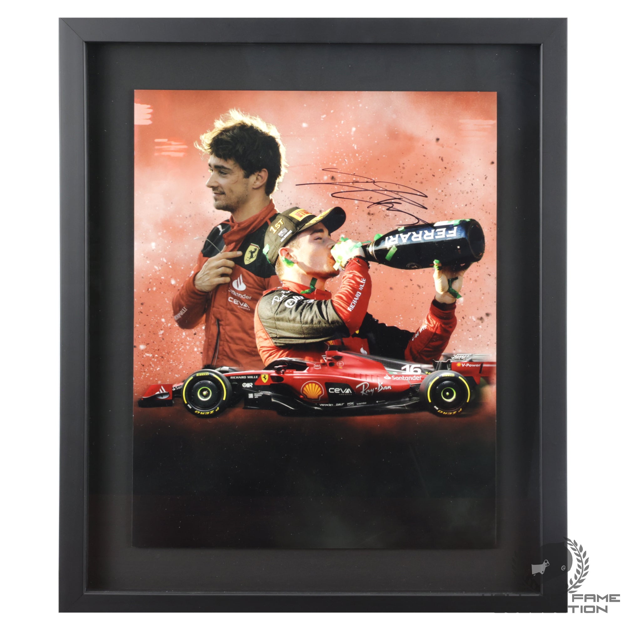 Charles Leclerc Signed & Framed Ferrari F1 Photo