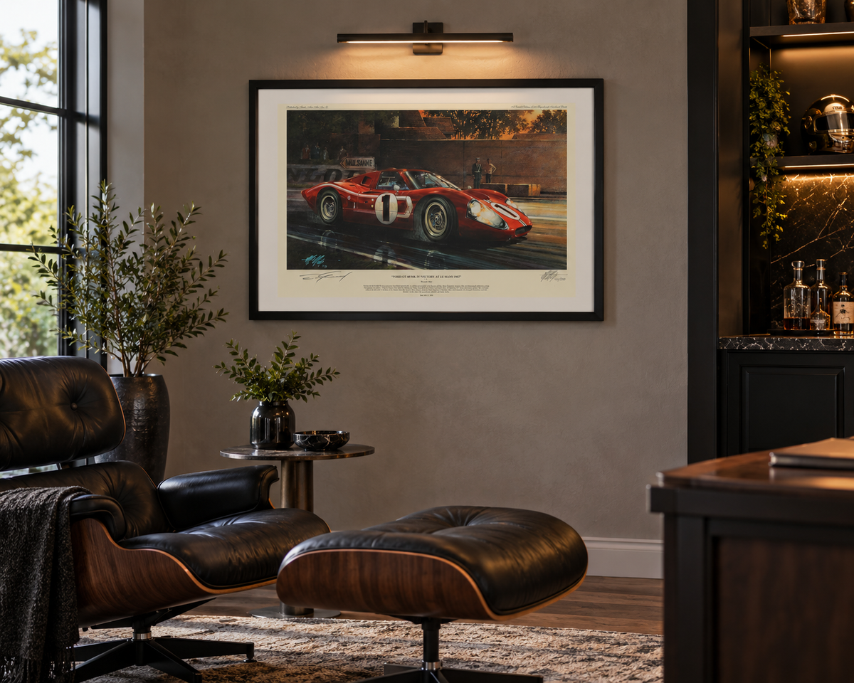 1967 Dan Gurney Signed Victory at Le Mans Framed F1 Print