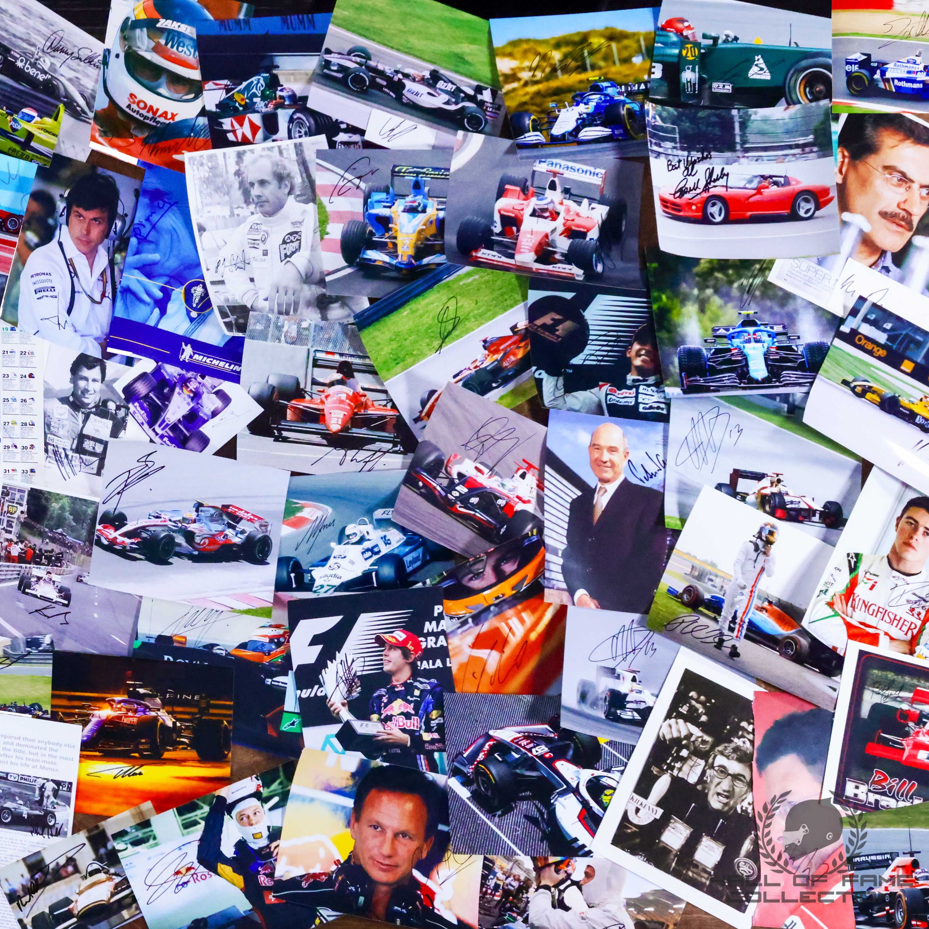 1950's-2025 F1 Driver Autograph Collection Lot - Including 20 World Champions