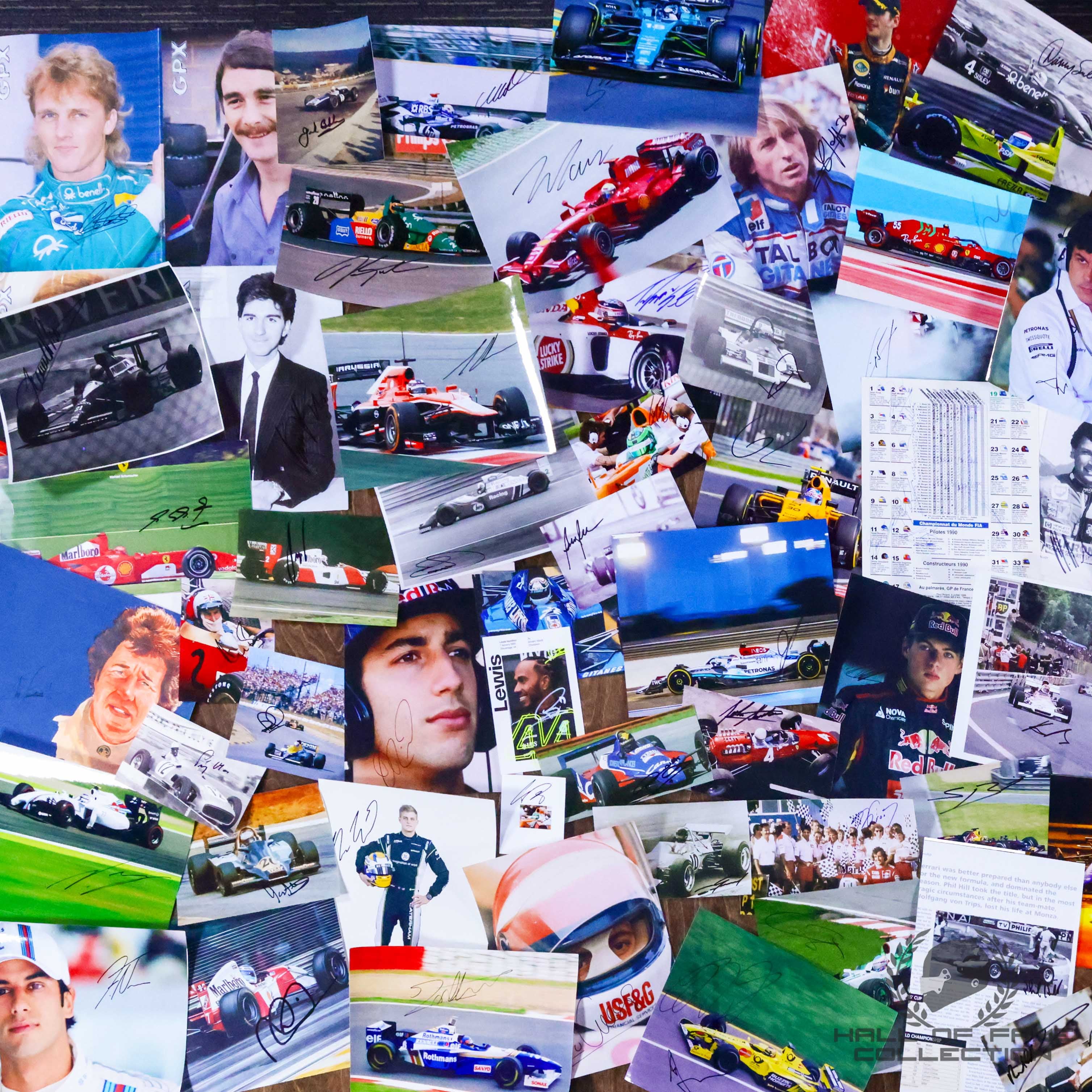 1950's-2025 F1 Driver Autograph Collection Lot - Including 20 World Champions