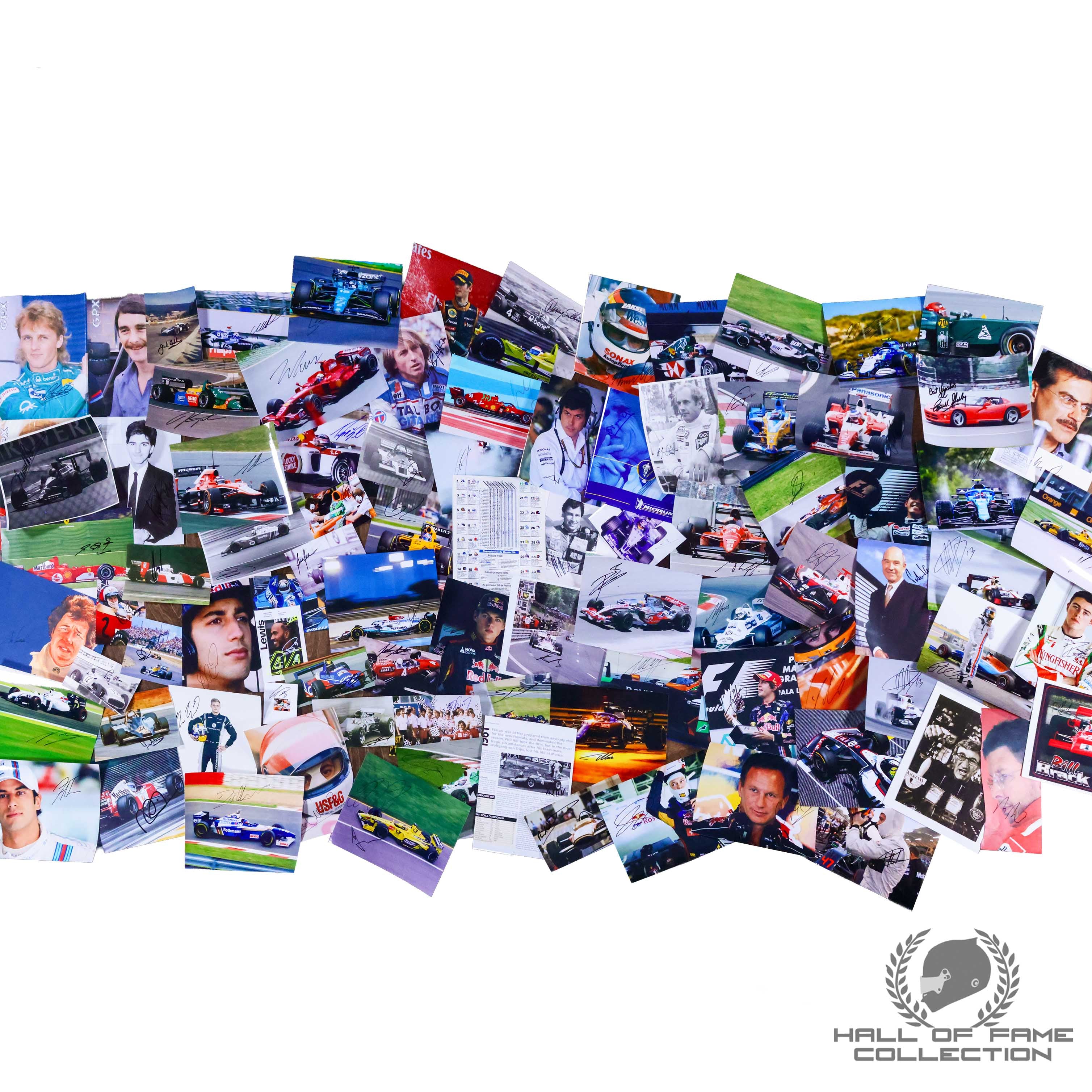 1950's-2025 F1 Driver Autograph Collection Lot - Including 20 World Champions