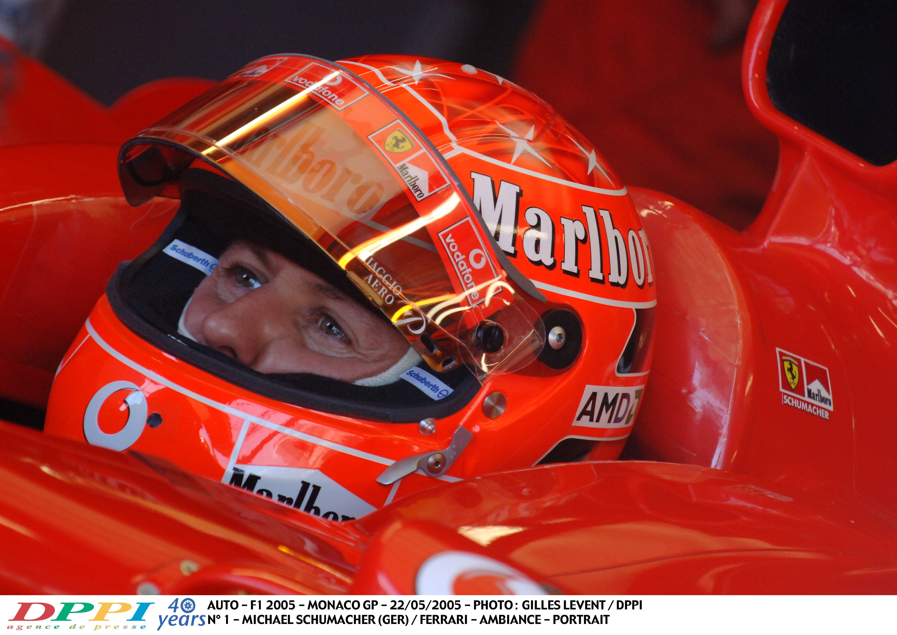 2005 Michael Schumacher Signed Schuberth RF1 Replica Scuderia Ferrari Helmet