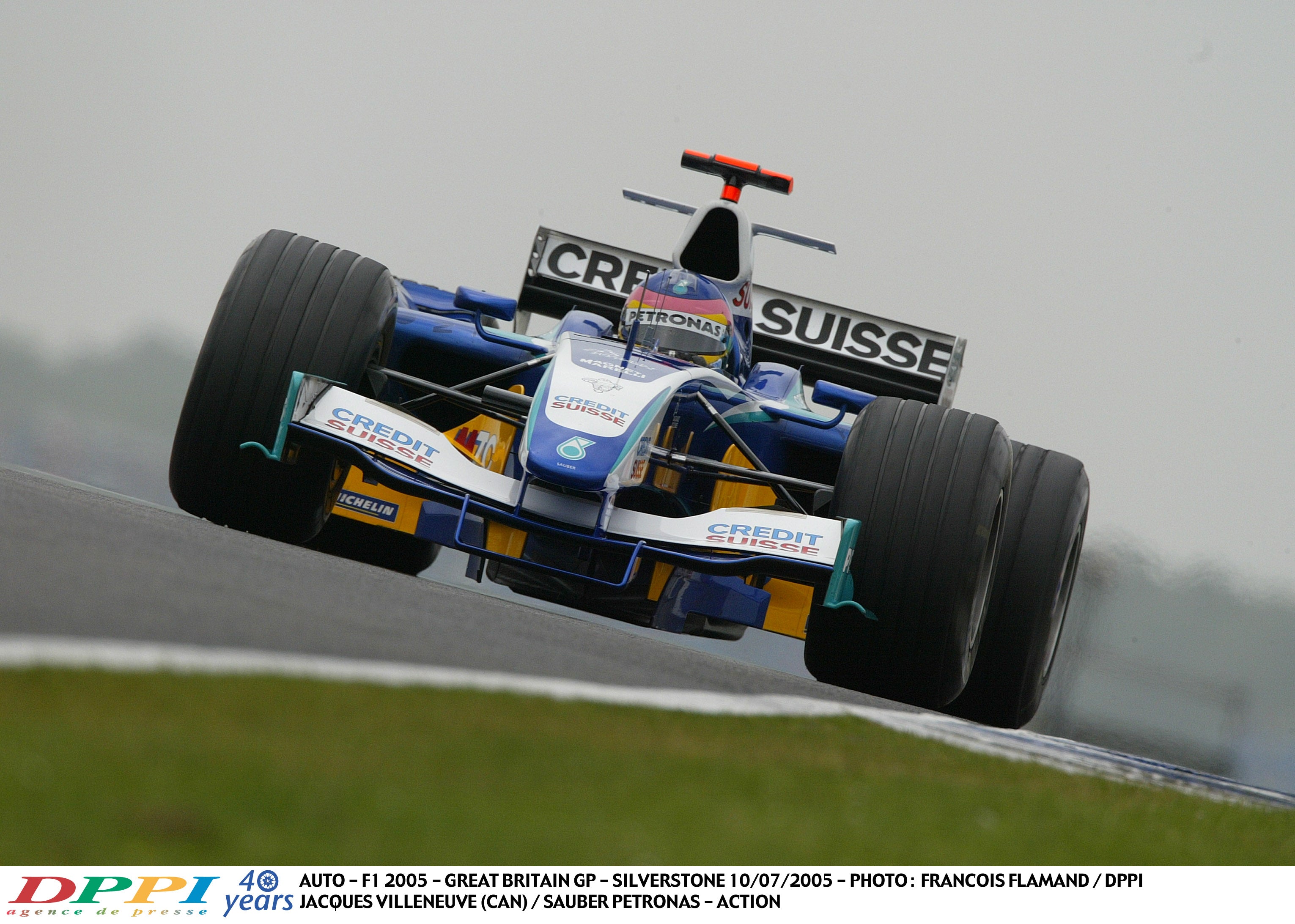 2005 Jacques Villeneuve French & British GP Race Used Sauber-Petronas F1 Helmet
