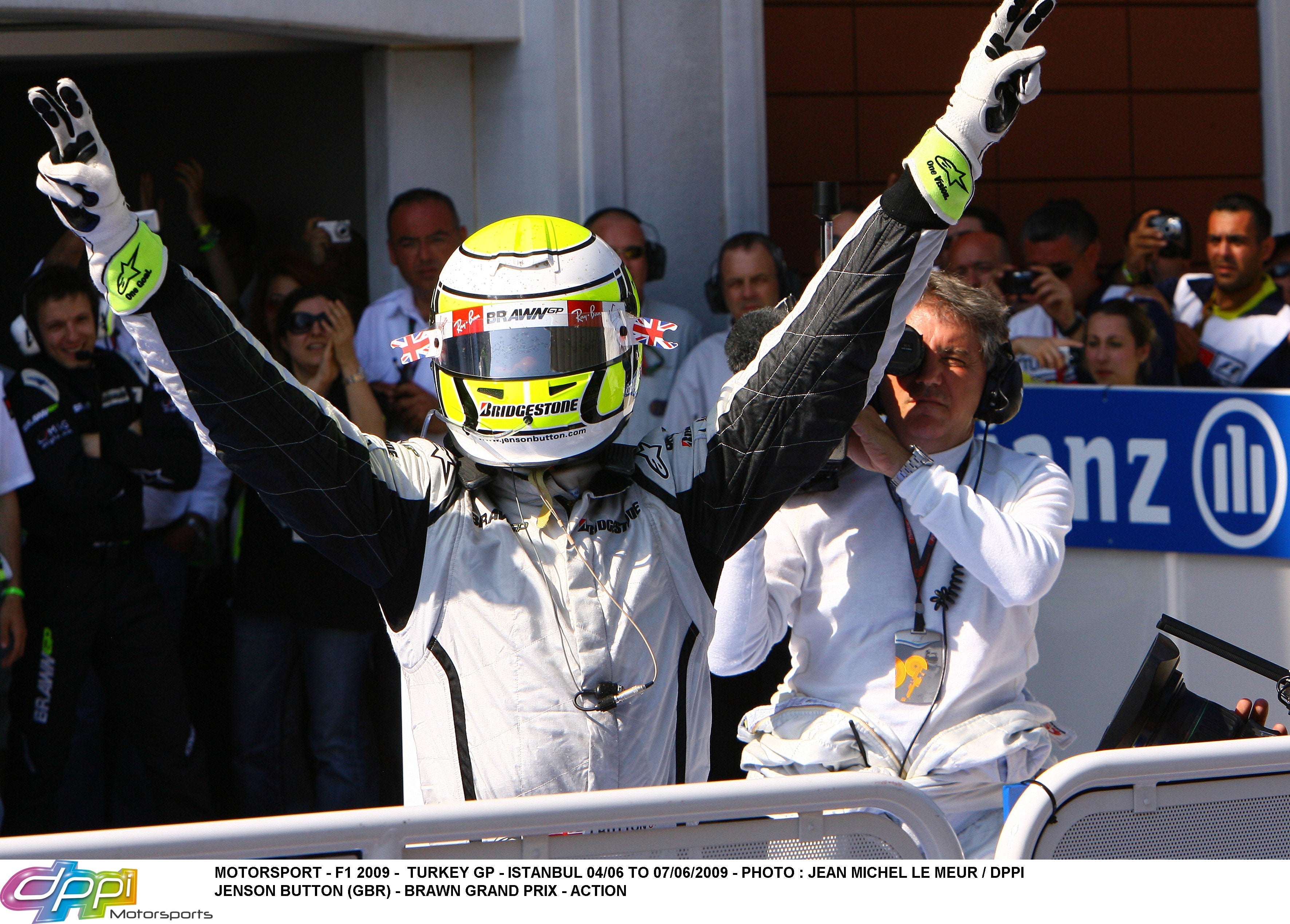 2009 Jenson Button World Championship HP3 Replica Brawn GP F1 Helmet