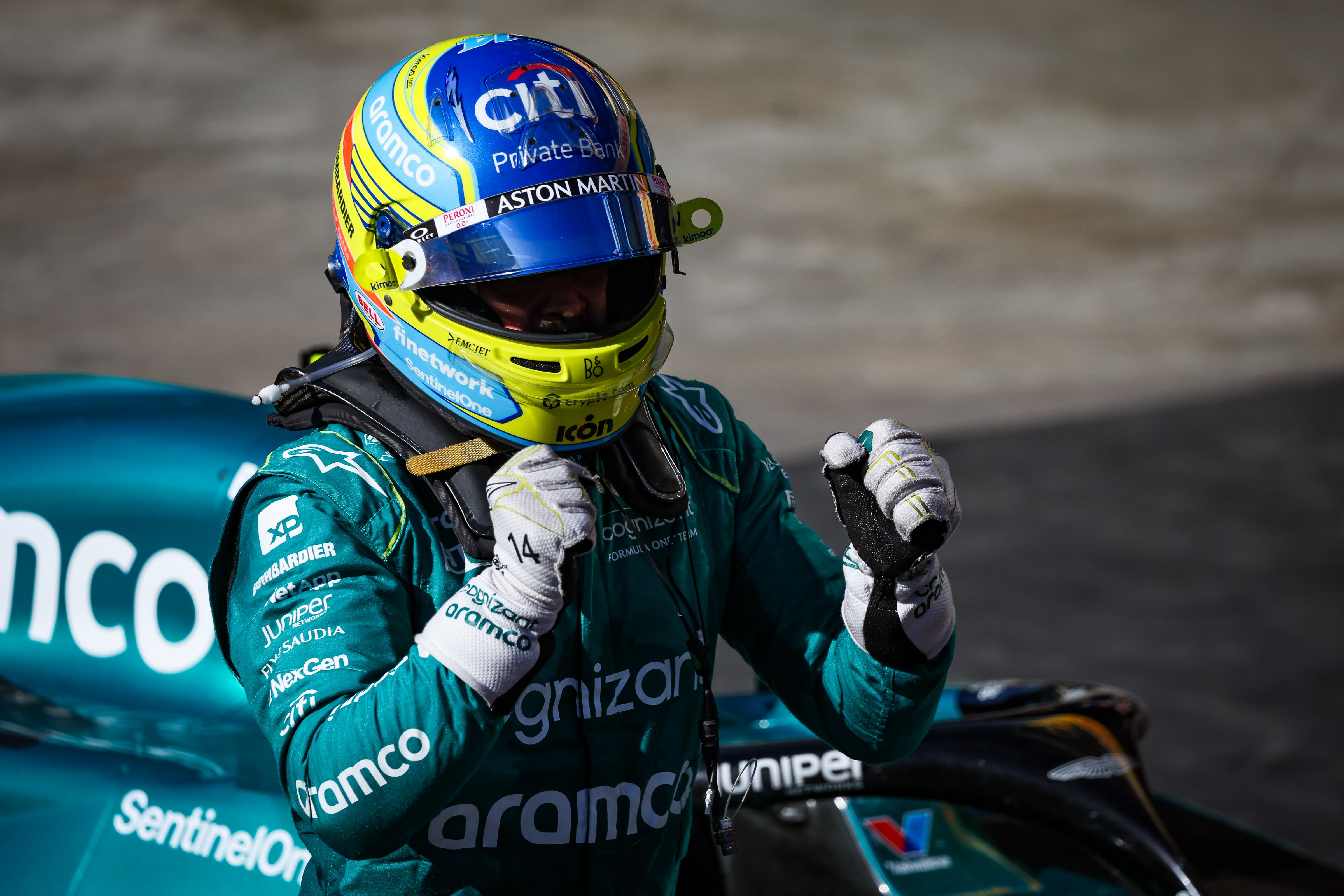 2023 Fernando Alonso Used Aston Martin F1 Gloves
