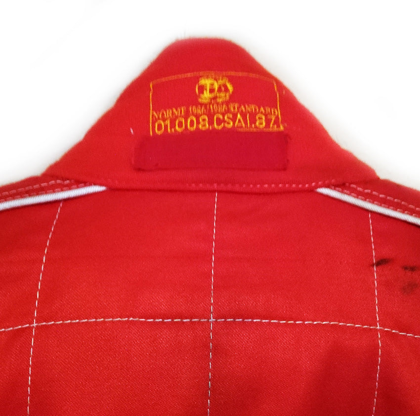 2001 Rubens Barrichello Signed Race Used Italian GP Ferrari F1 Suit