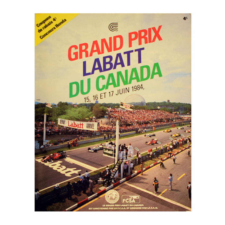 1984 Labatts Canadian Grand Prix (French text) Program Signed by Ayrton Senna